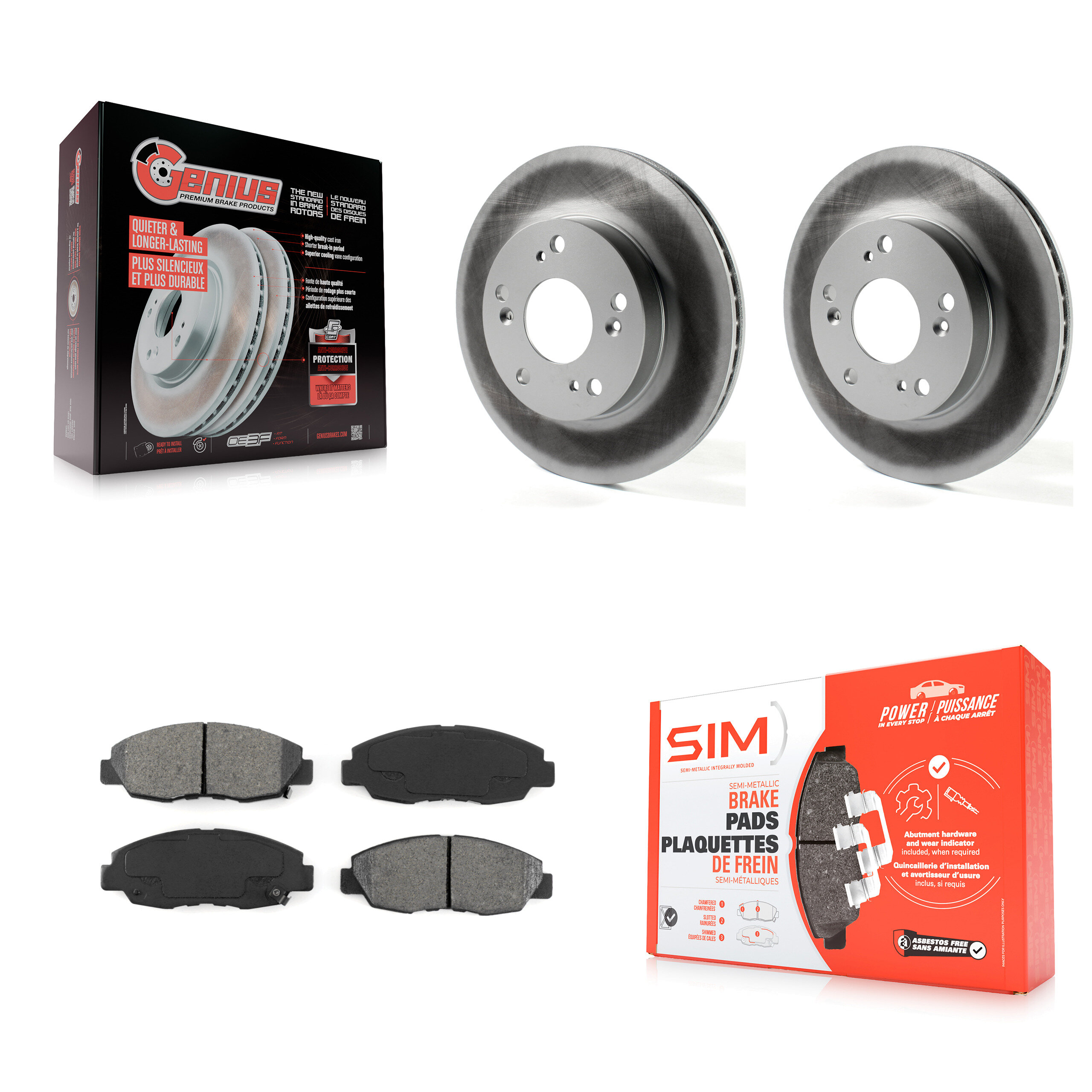 Transit Auto KGS-100464 Disc Brake Kit for 2012-2015 Honda Civic - Front