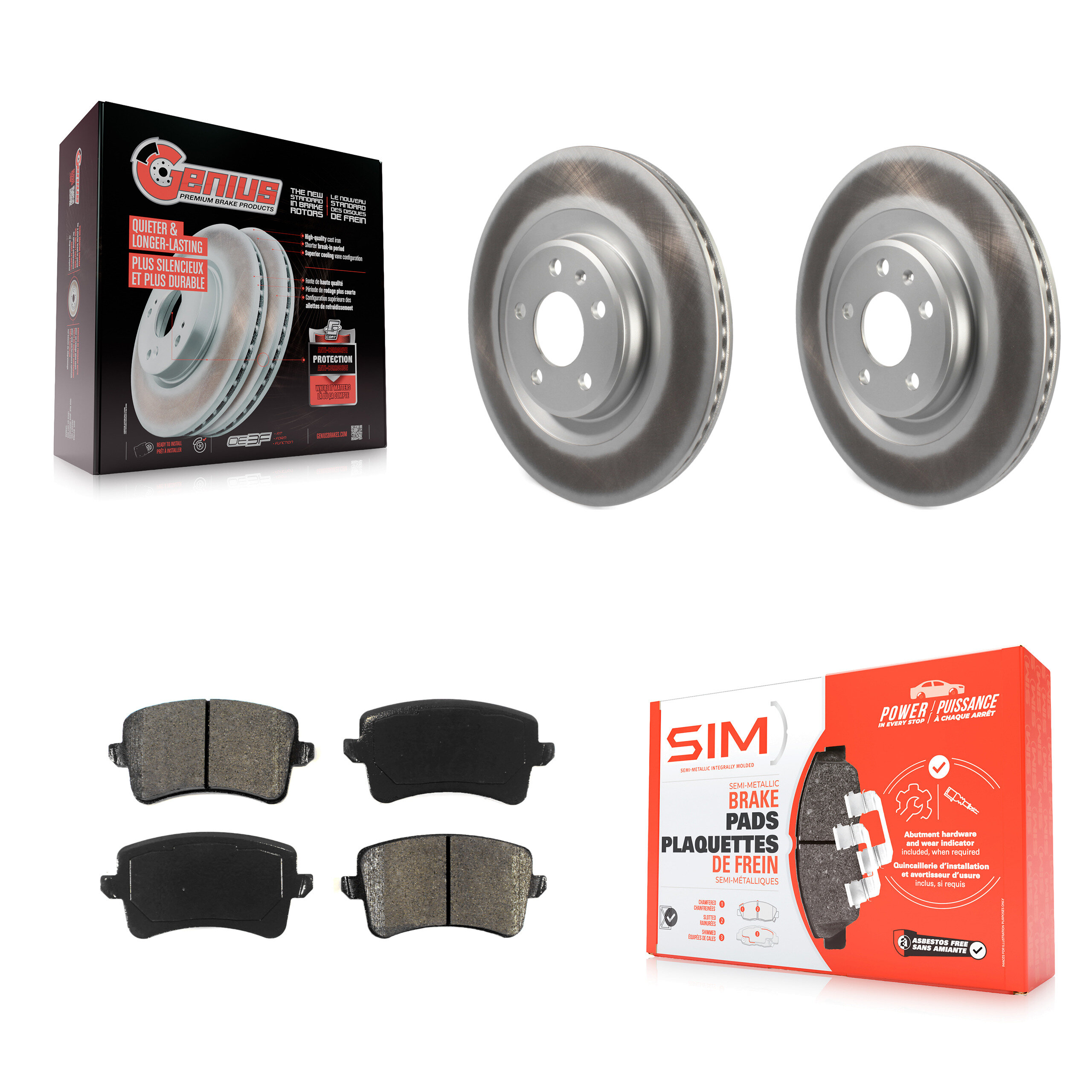 Transit Auto KGS-101458 Disc Brake Kit for 2011-2017 Audi Q5, Audi SQ5 and More - Rear