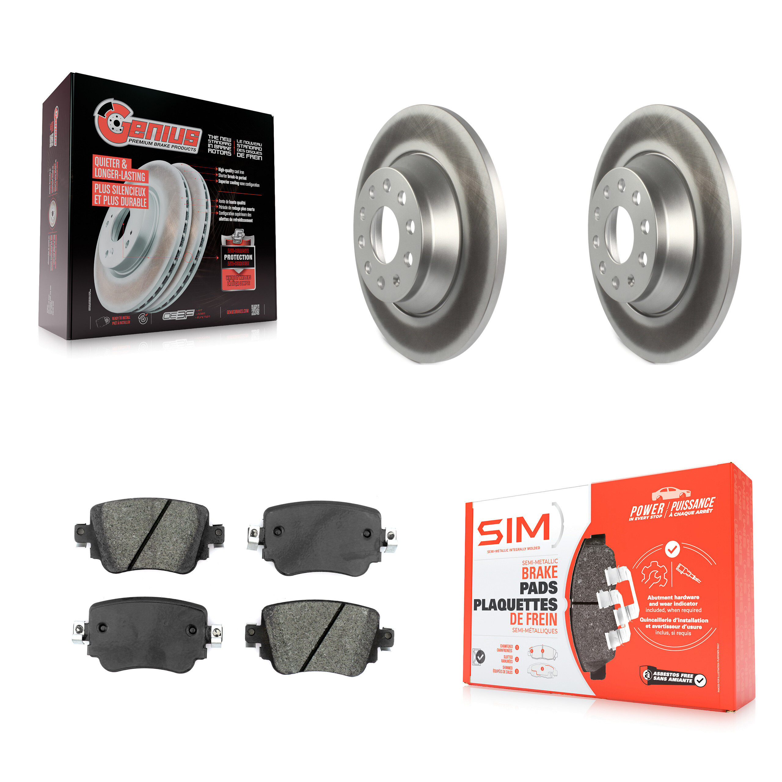 Transit Auto KGS-101695 Disc Brake Kit for 2016-2018 Audi Q3, Audi Q3 Quattro - Rear