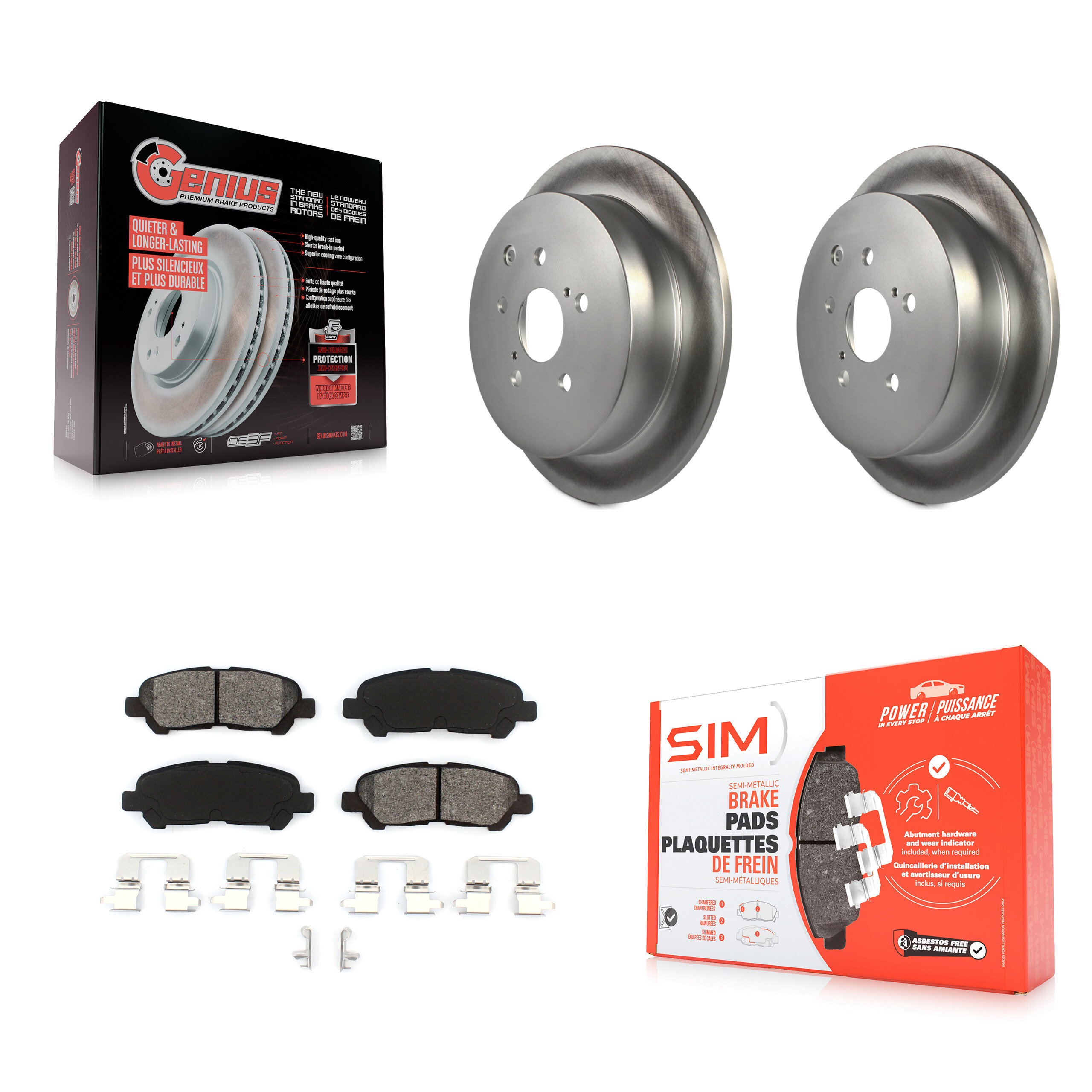 Transit Auto KGS-102475 Disc Brake Kit for 2014 Toyota Highlander - Rear