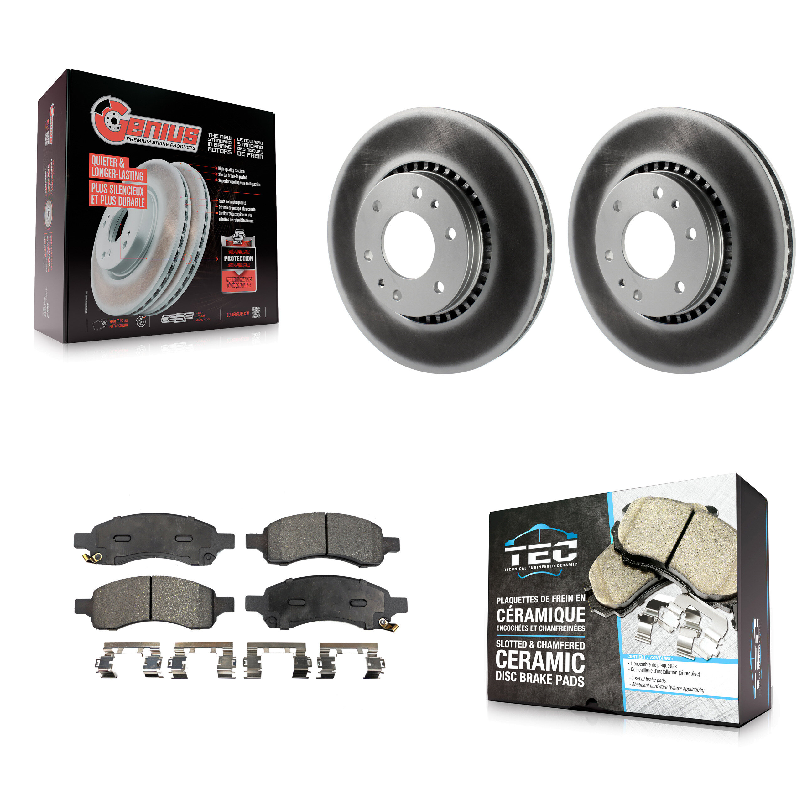 Transit Auto KGT-100018 Disc Brake Kit for 2006-2009 GMC Envoy, Saab 9-7x and More - Front