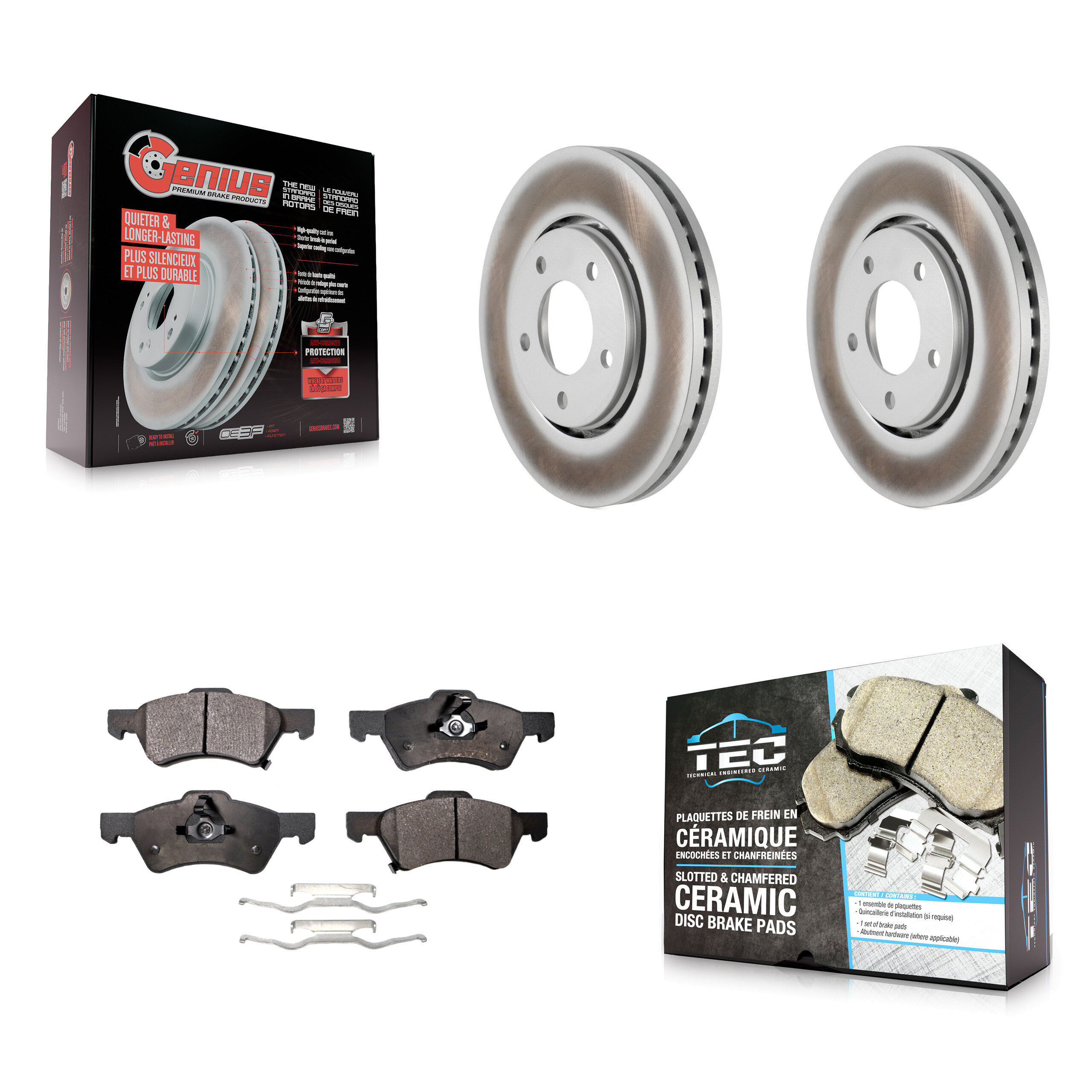 Transit Auto KGT-100151 Disc Brake Kit for 2002-2004 Dodge Caravan, Chrysler Voyager - Front