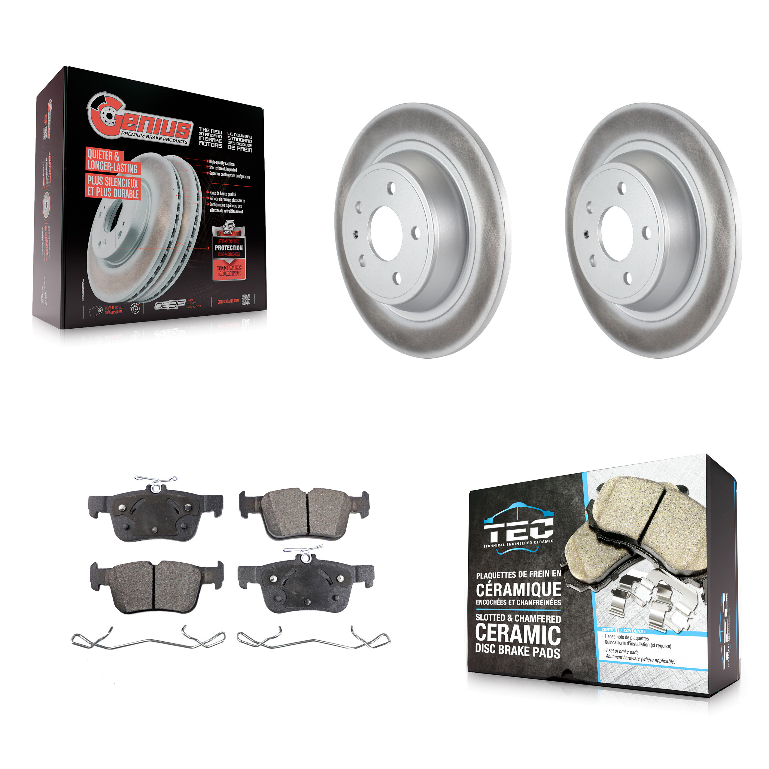 Transit Auto KGT-101380 Disc Brake Kit for 2013-2020 Ford Fusion, Lincoln MKZ - Rear