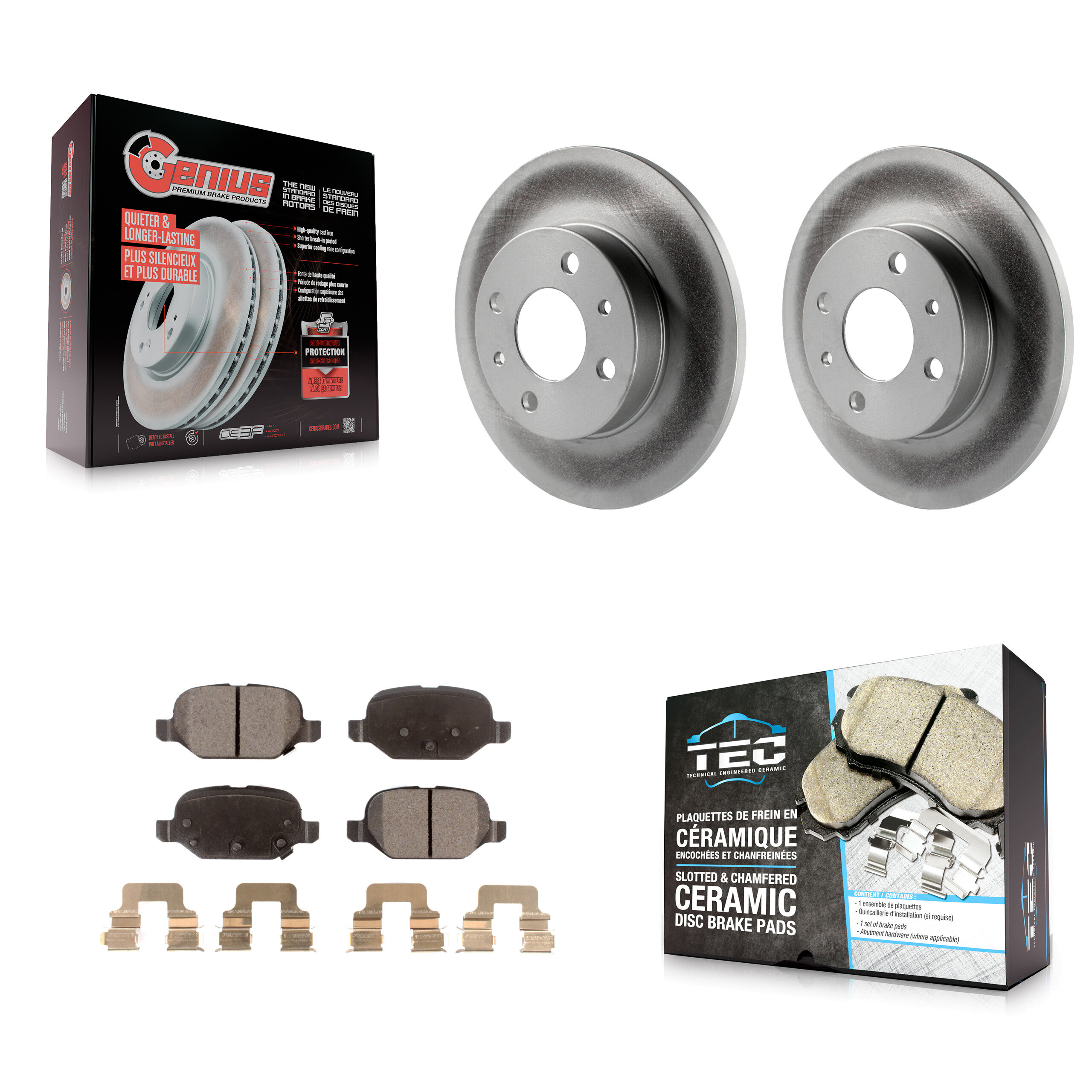 Transit Auto KGT-101629 Disc Brake Kit for 2012-2019 Fiat 500 - Rear