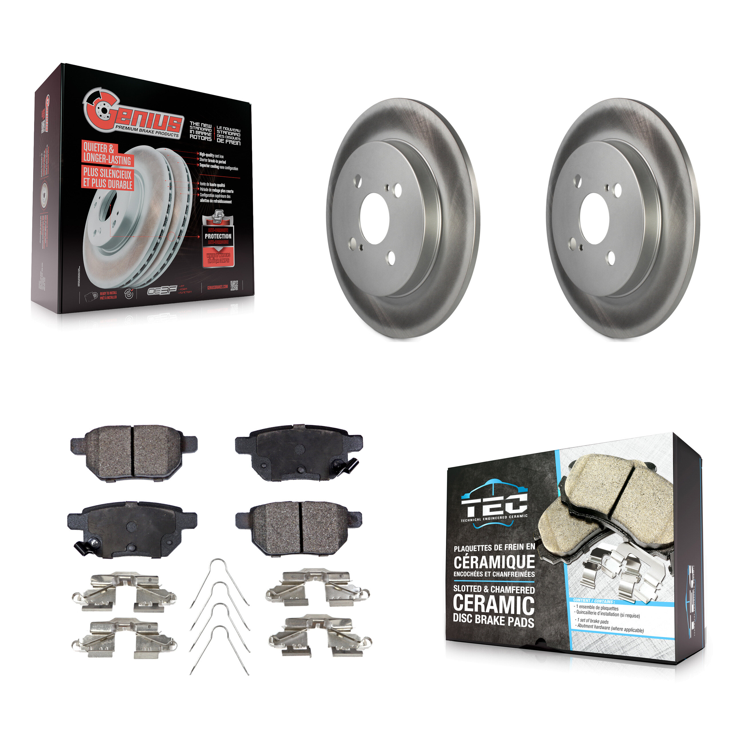 Transit Auto KGT-101643 Disc Brake Kit for 2012-2018 Toyota Yaris - Rear