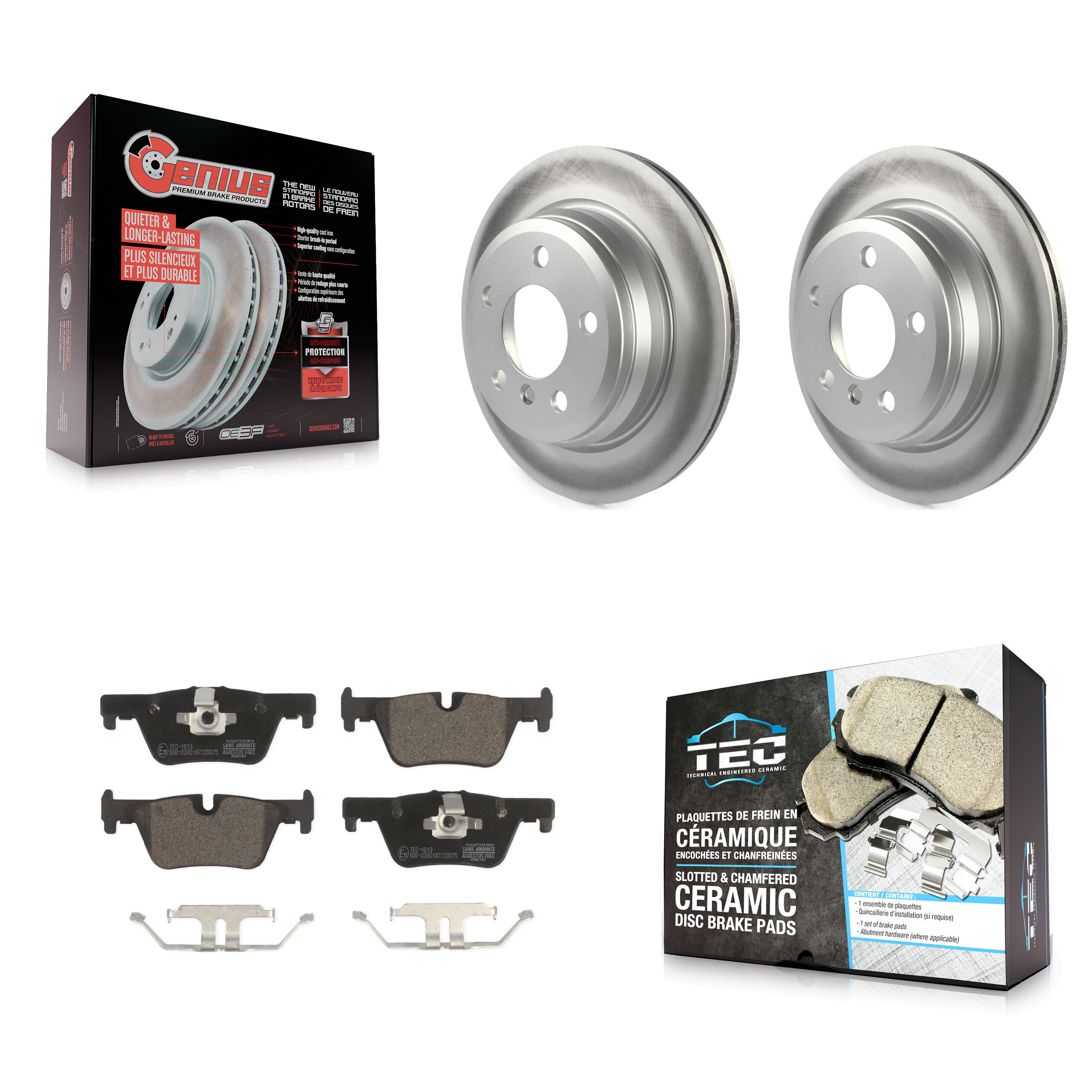 Transit Auto KGT-101661 Disc Brake Kit for 2013-2020 BMW 328d xDrive, BMW 330i and More - Rear