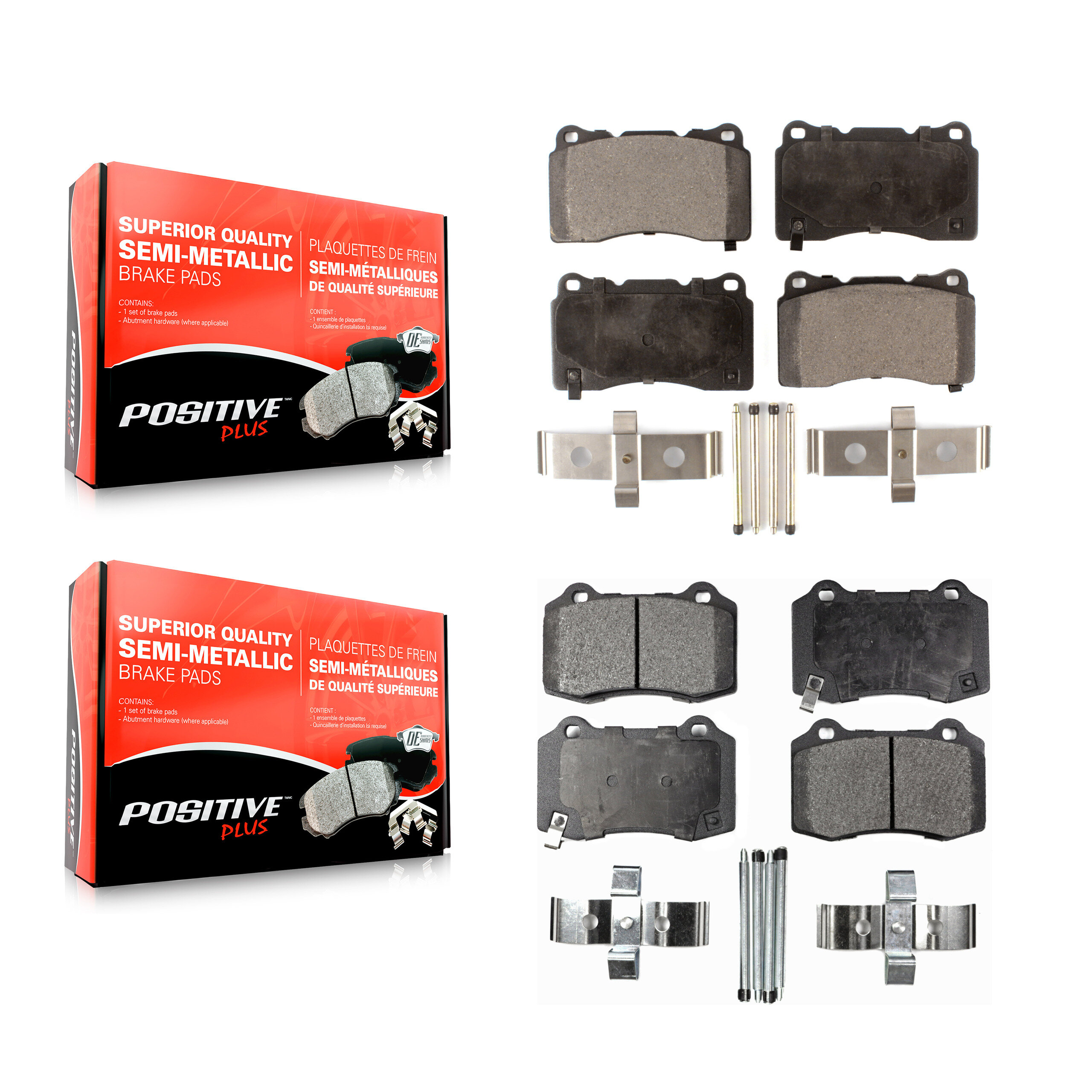 Positive Plus - KPF-100002 - Front and Rear Disc Brake Pad Kits