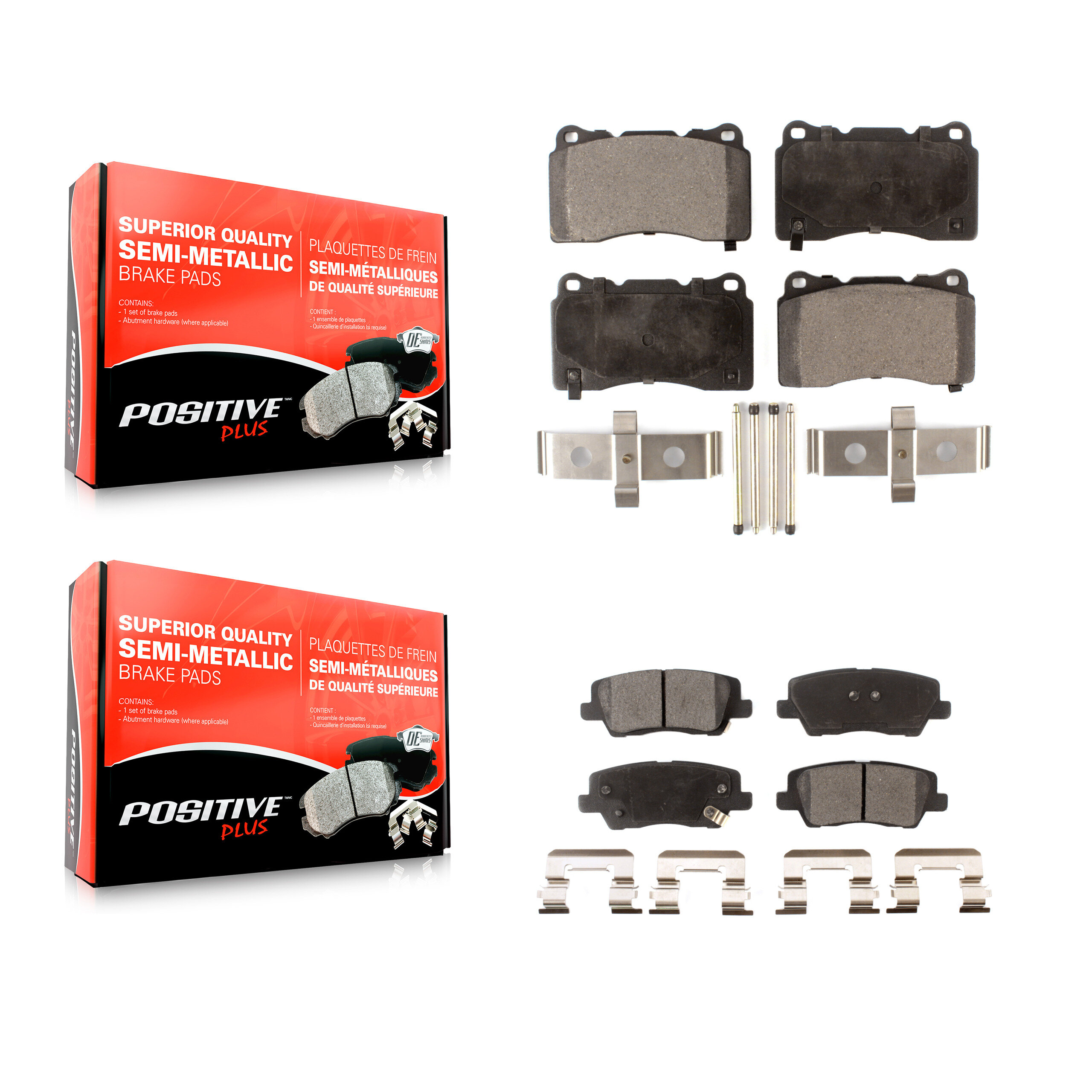 Positive Plus - KPF-100009 - Front and Rear Disc Brake Pad Kits