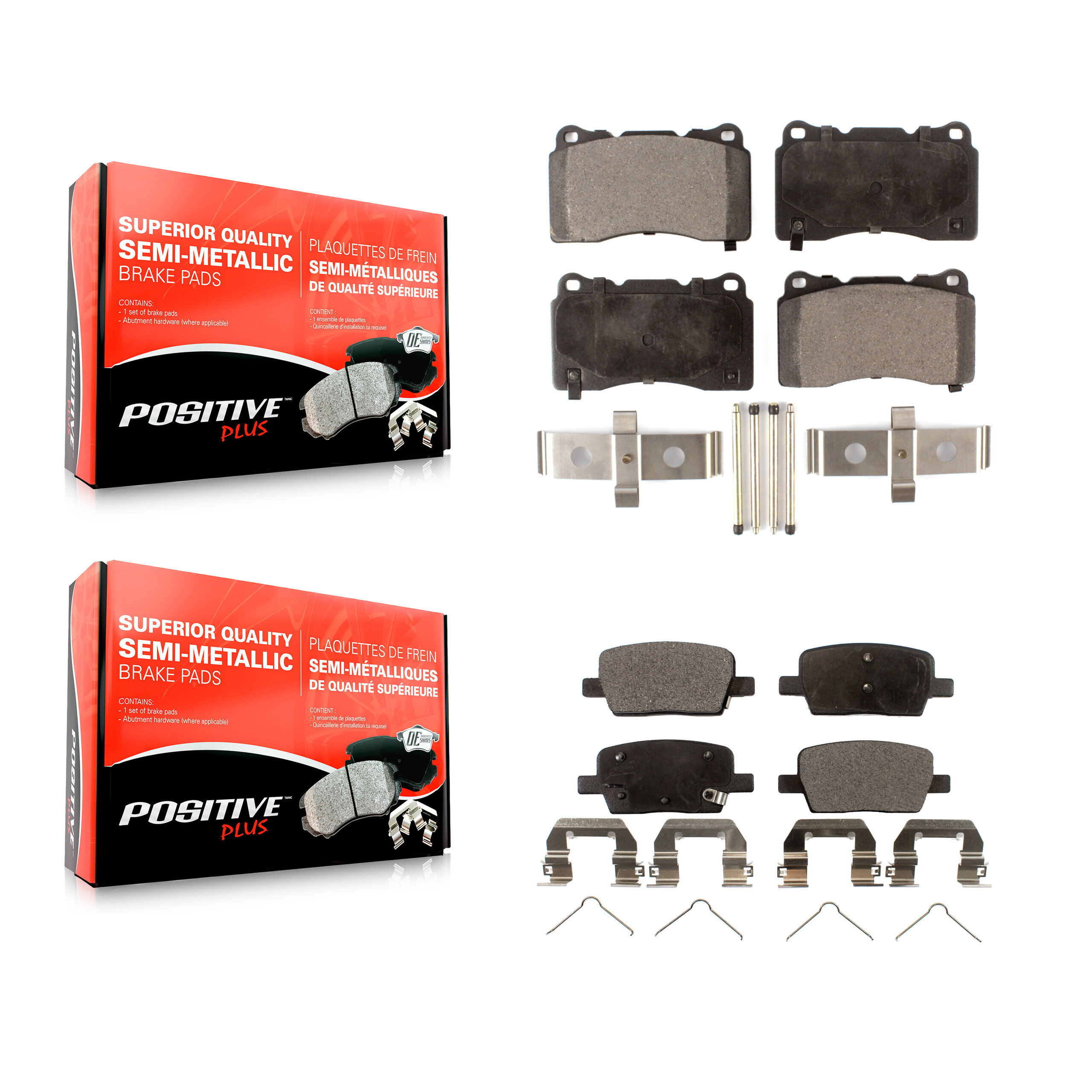Positive Plus - KPF-100010 - Front and Rear Disc Brake Pad Kits