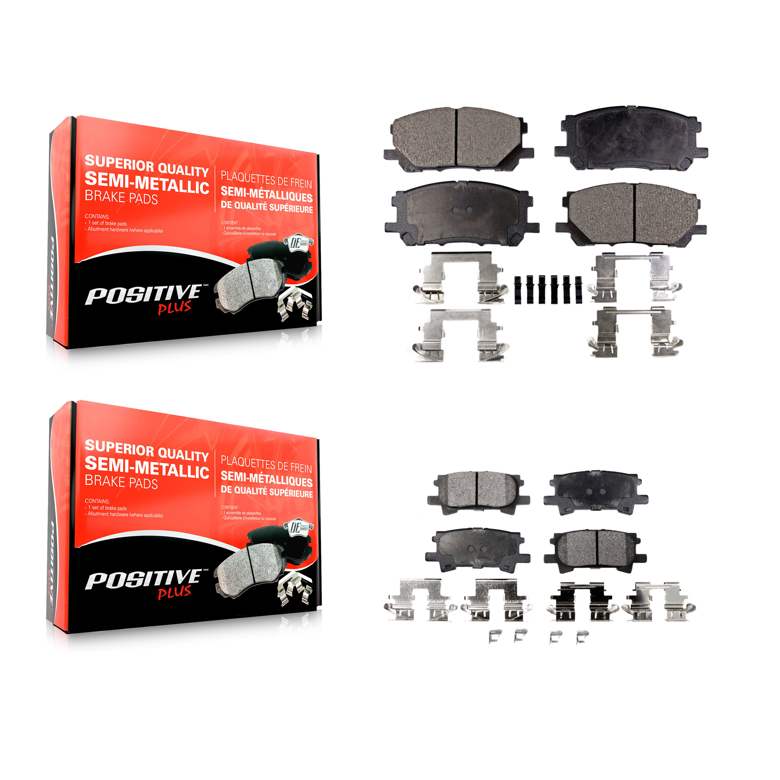Positive Plus - KPF-100013 - Front and Rear Disc Brake Pad Kits