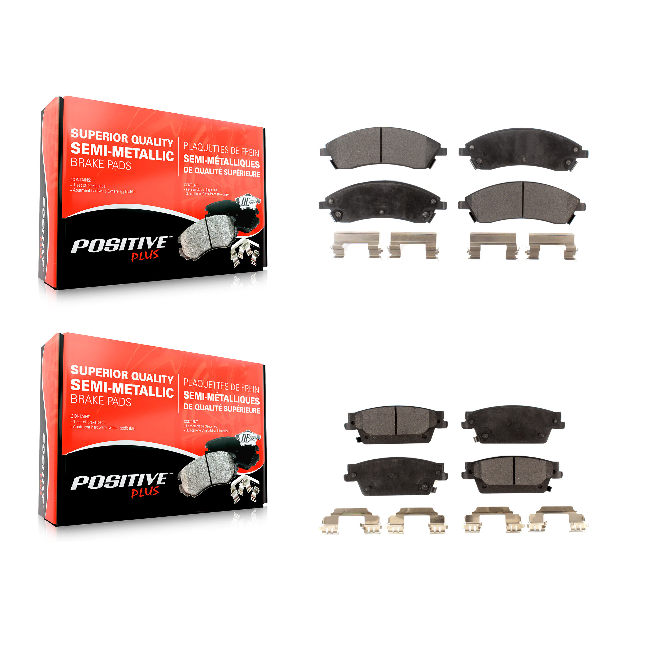 Positive Plus - KPF-100015 - Front and Rear Disc Brake Pad Kits