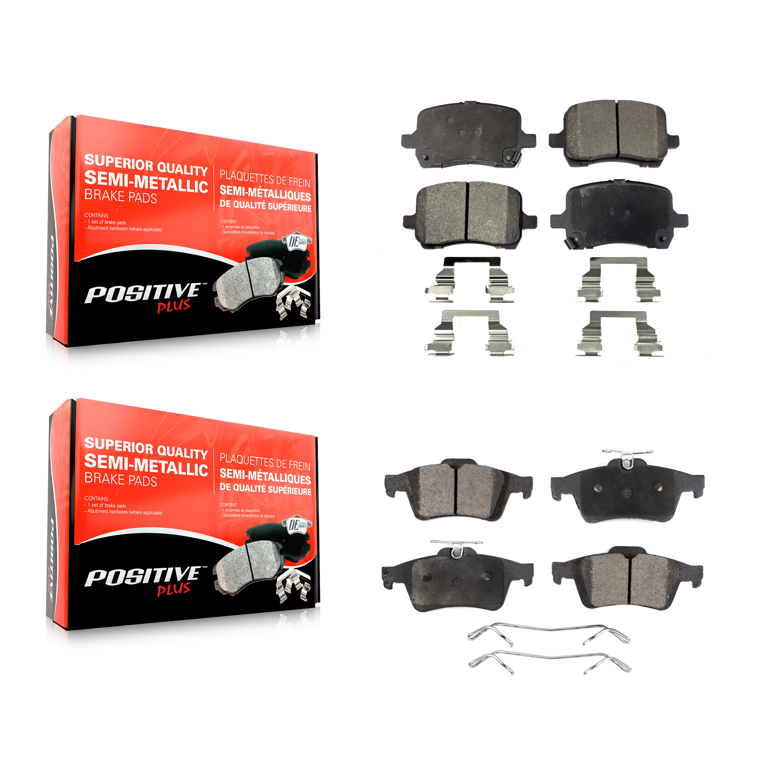 Positive Plus - KPF-100019 - Front and Rear Disc Brake Pad Kits