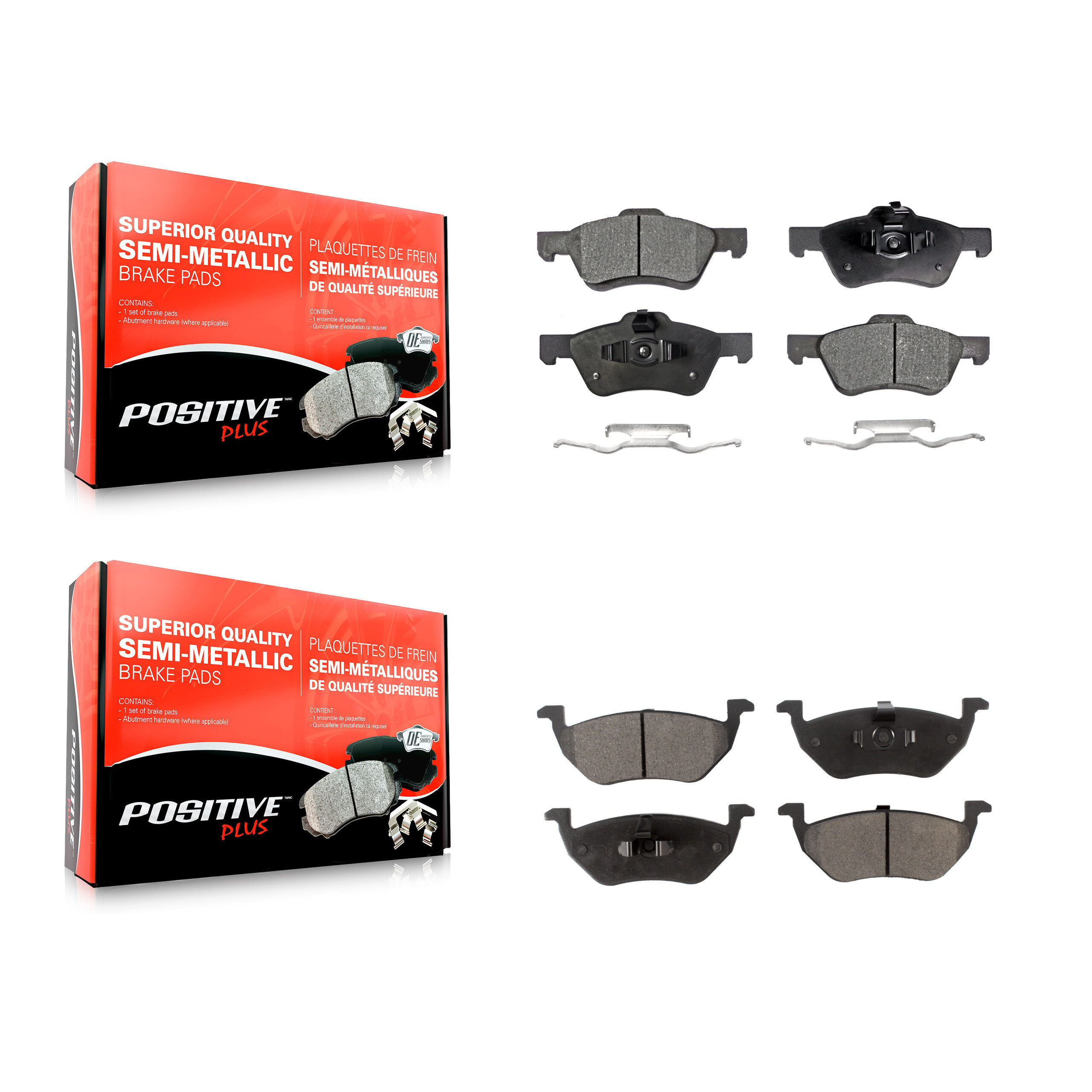Positive Plus - KPF-100025 - Front and Rear Disc Brake Pad Kits