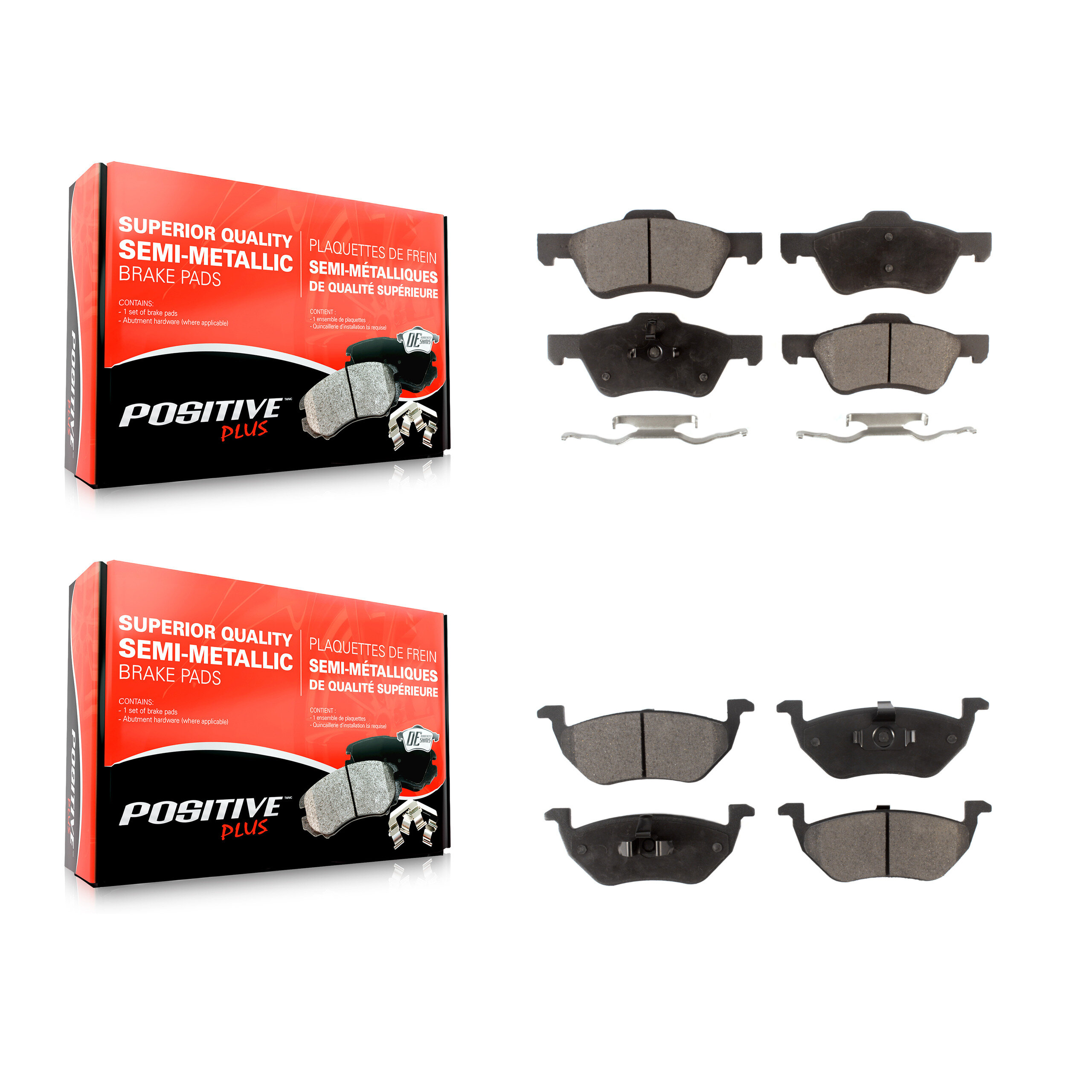 Positive Plus - KPF-100026 - Front and Rear Disc Brake Pad Kits
