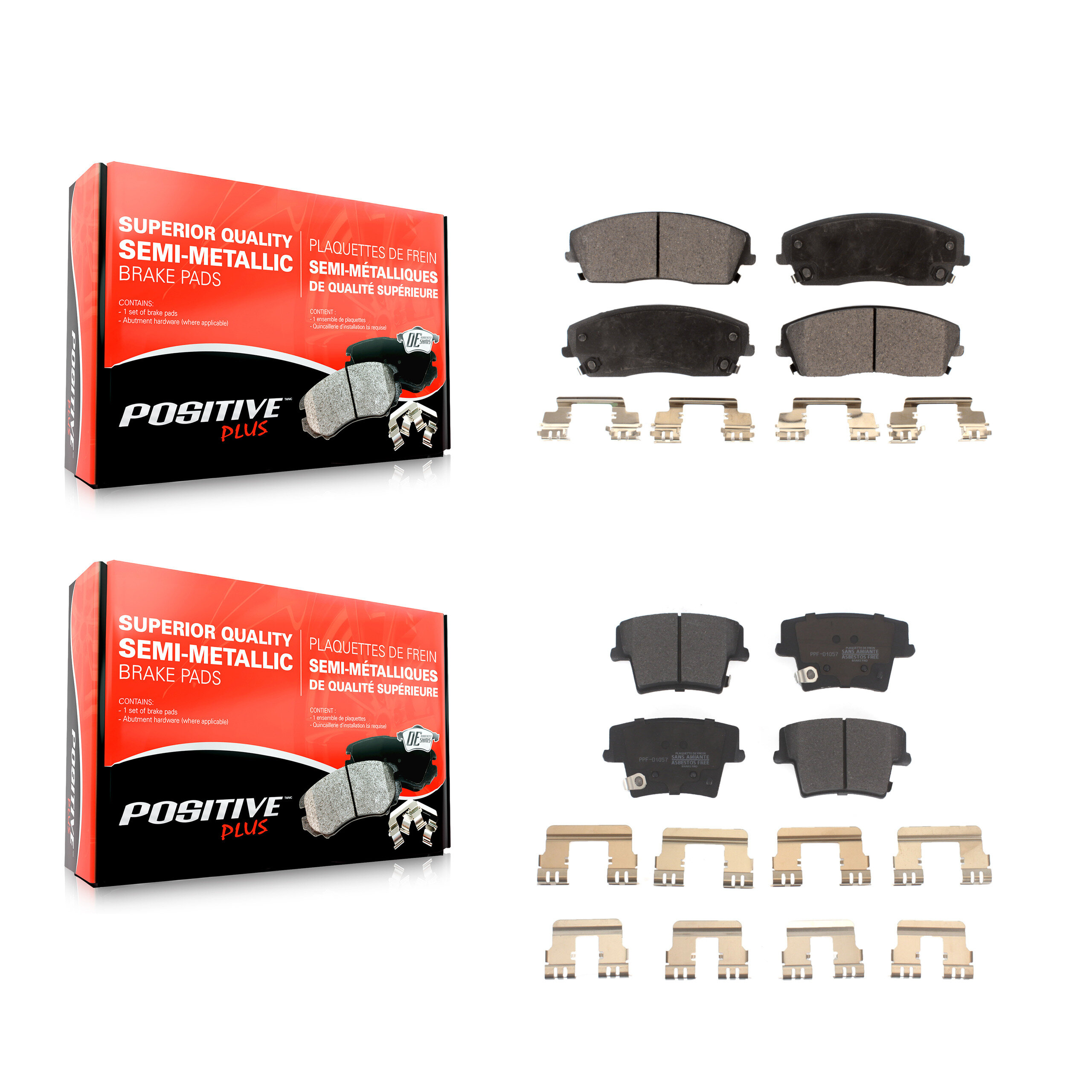 Positive Plus - KPF-100027 - Front and Rear Disc Brake Pad Kits