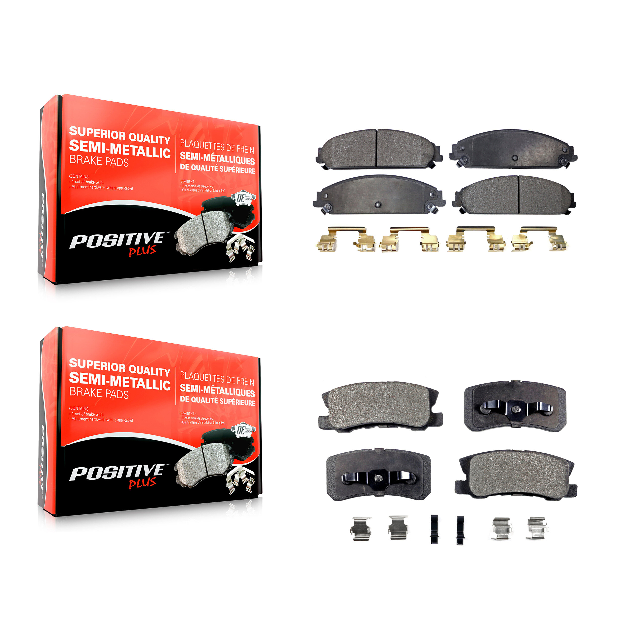 Positive Plus - KPF-100029 - Front and Rear Disc Brake Pad Kits
