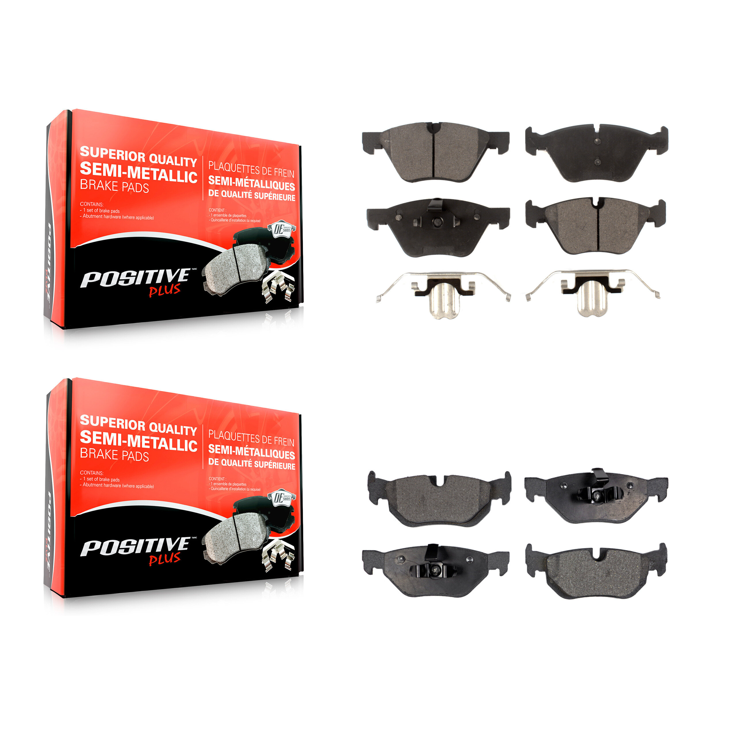 Positive Plus - KPF-100032 - Front and Rear Disc Brake Pad Kits