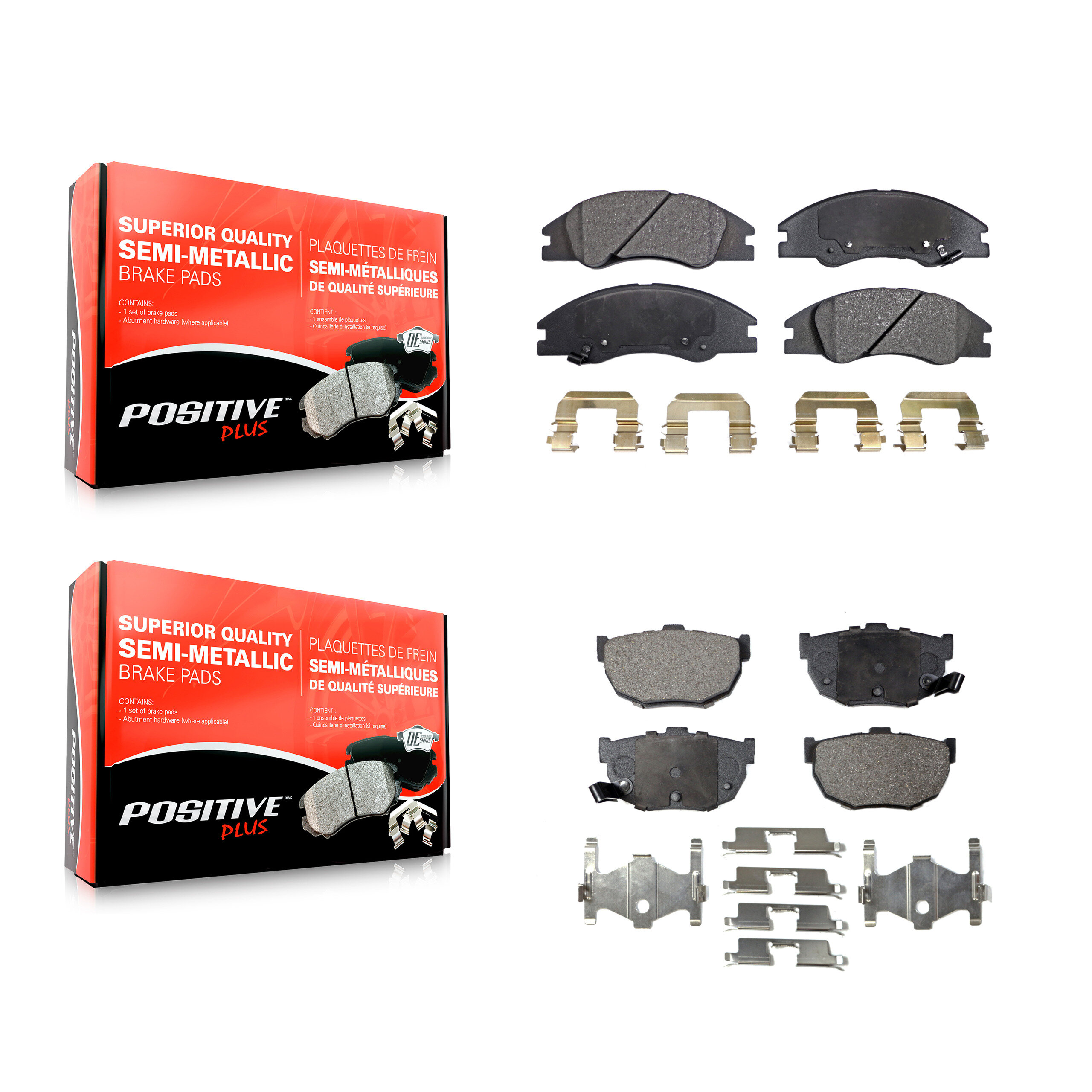 Positive Plus - KPF-100037 - Front and Rear Disc Brake Pad Kits