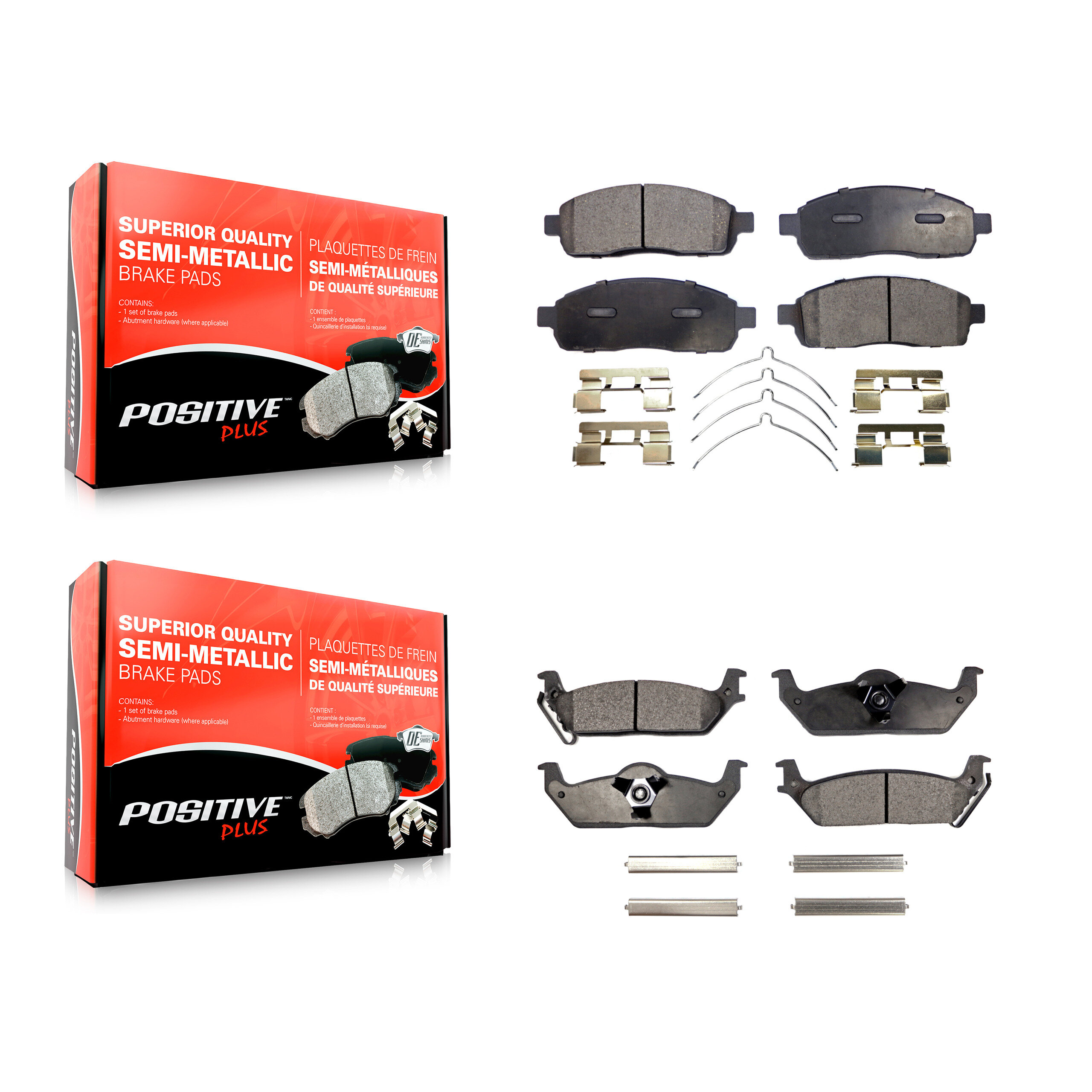 Positive Plus - KPF-100044 - Front and Rear Disc Brake Pad Kits