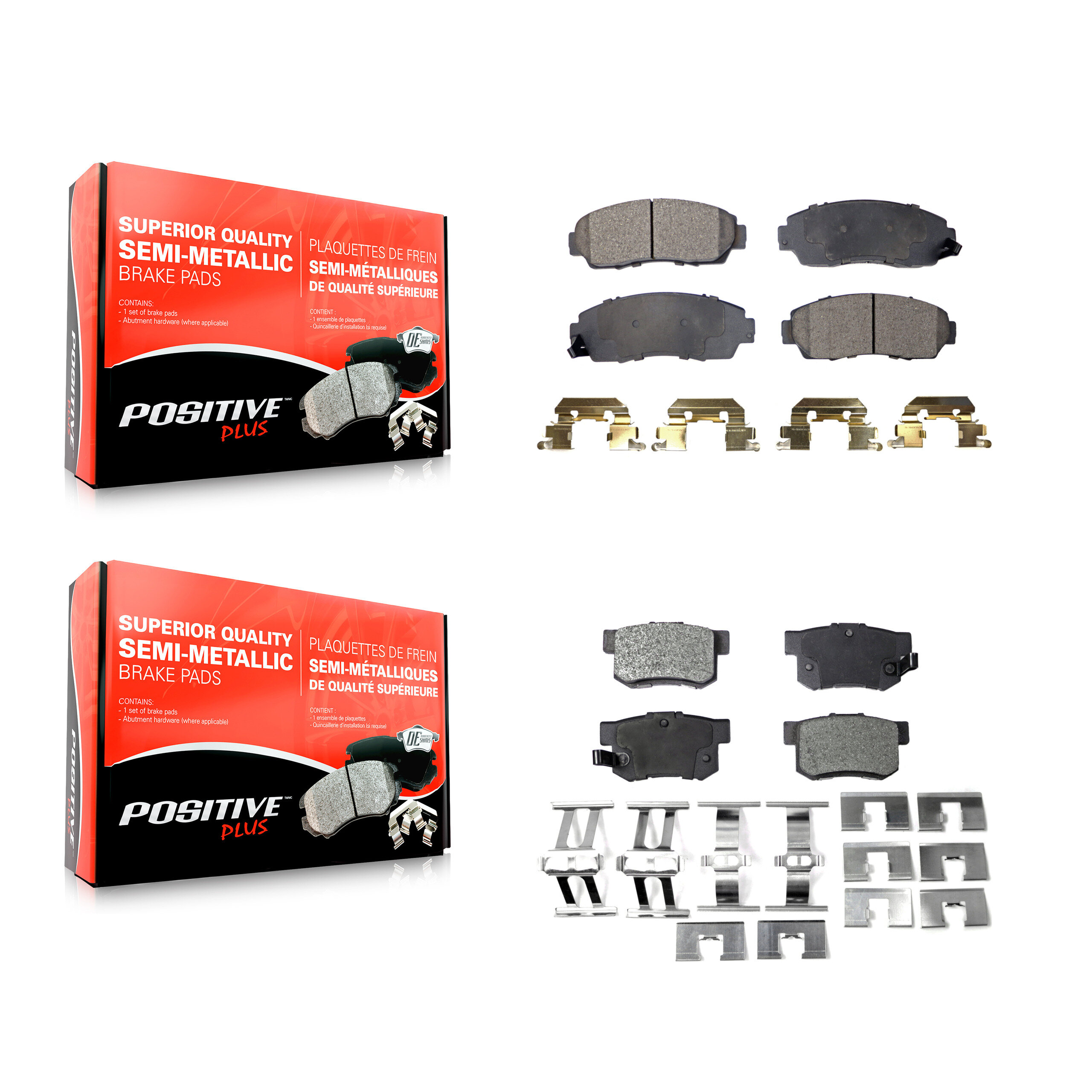 Positive Plus - KPF-100048 - Front and Rear Disc Brake Pad Kits