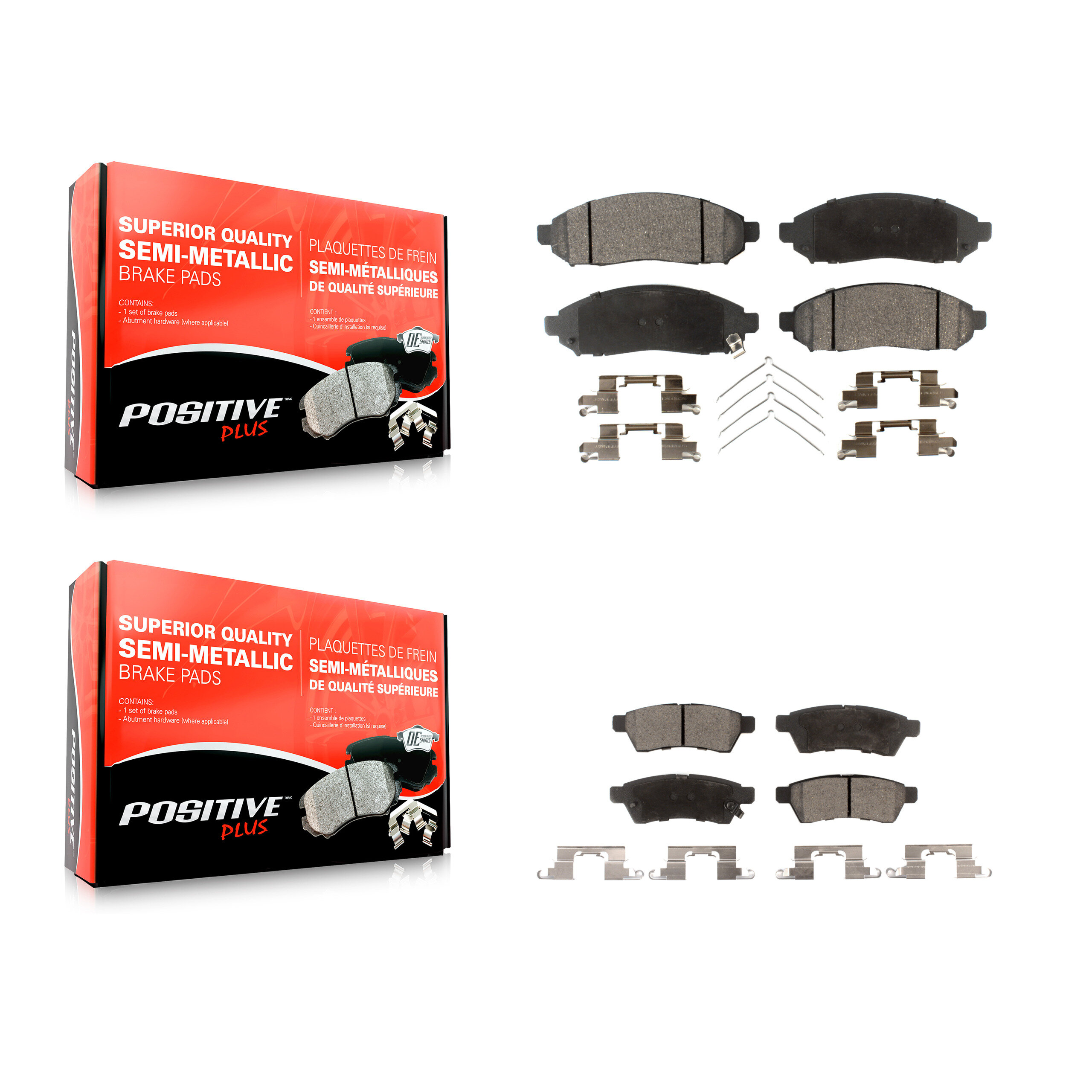Positive Plus - KPF-100050 - Front and Rear Disc Brake Pad Kits