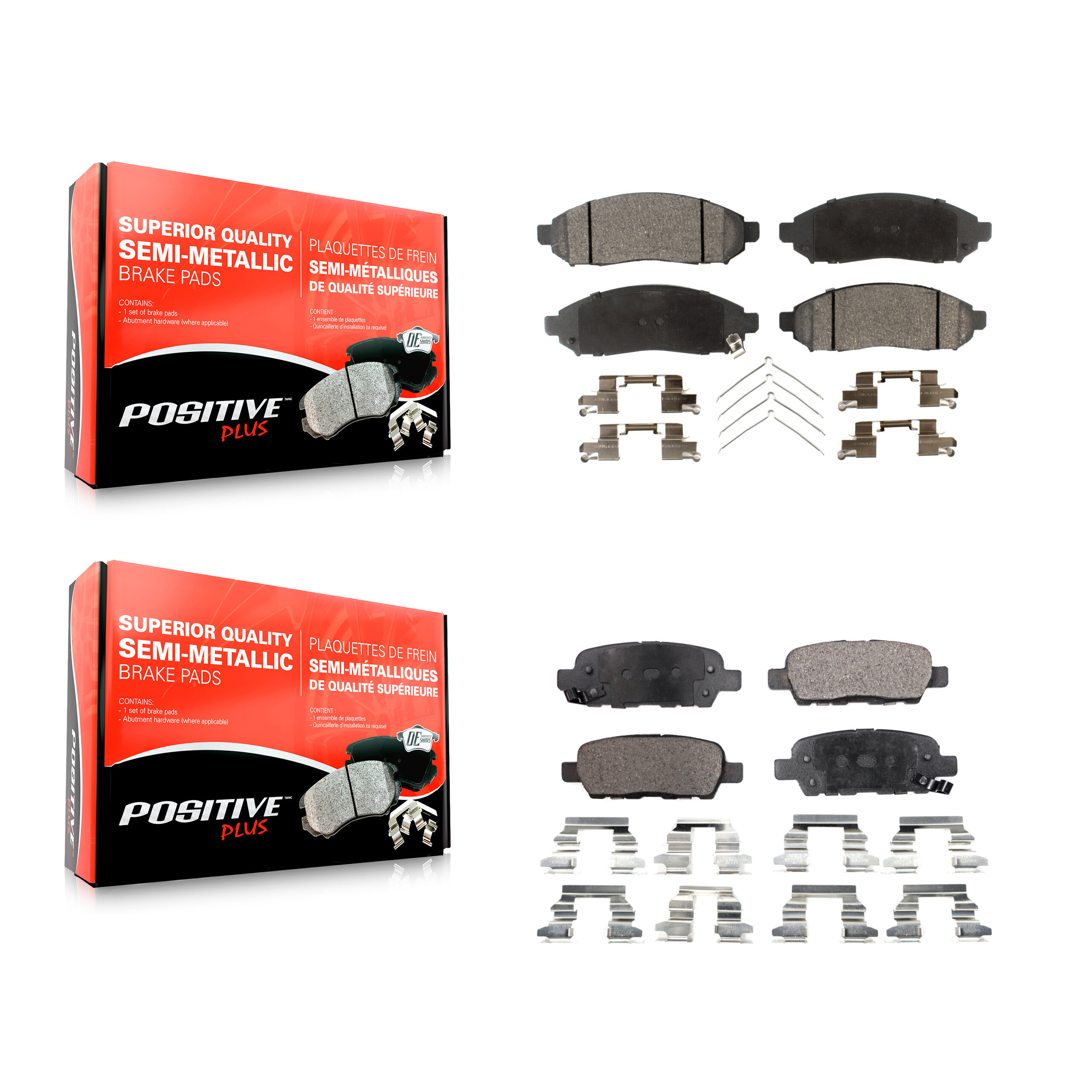 Positive Plus - KPF-100051 - Front and Rear Disc Brake Pad Kits