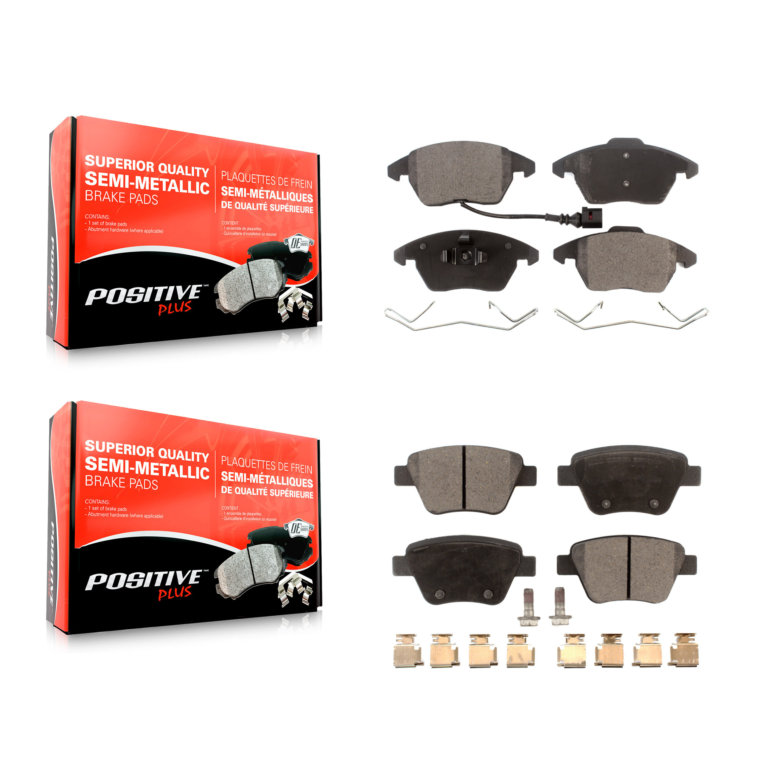 Positive Plus - KPF-100054 - Front and Rear Disc Brake Pad Kits