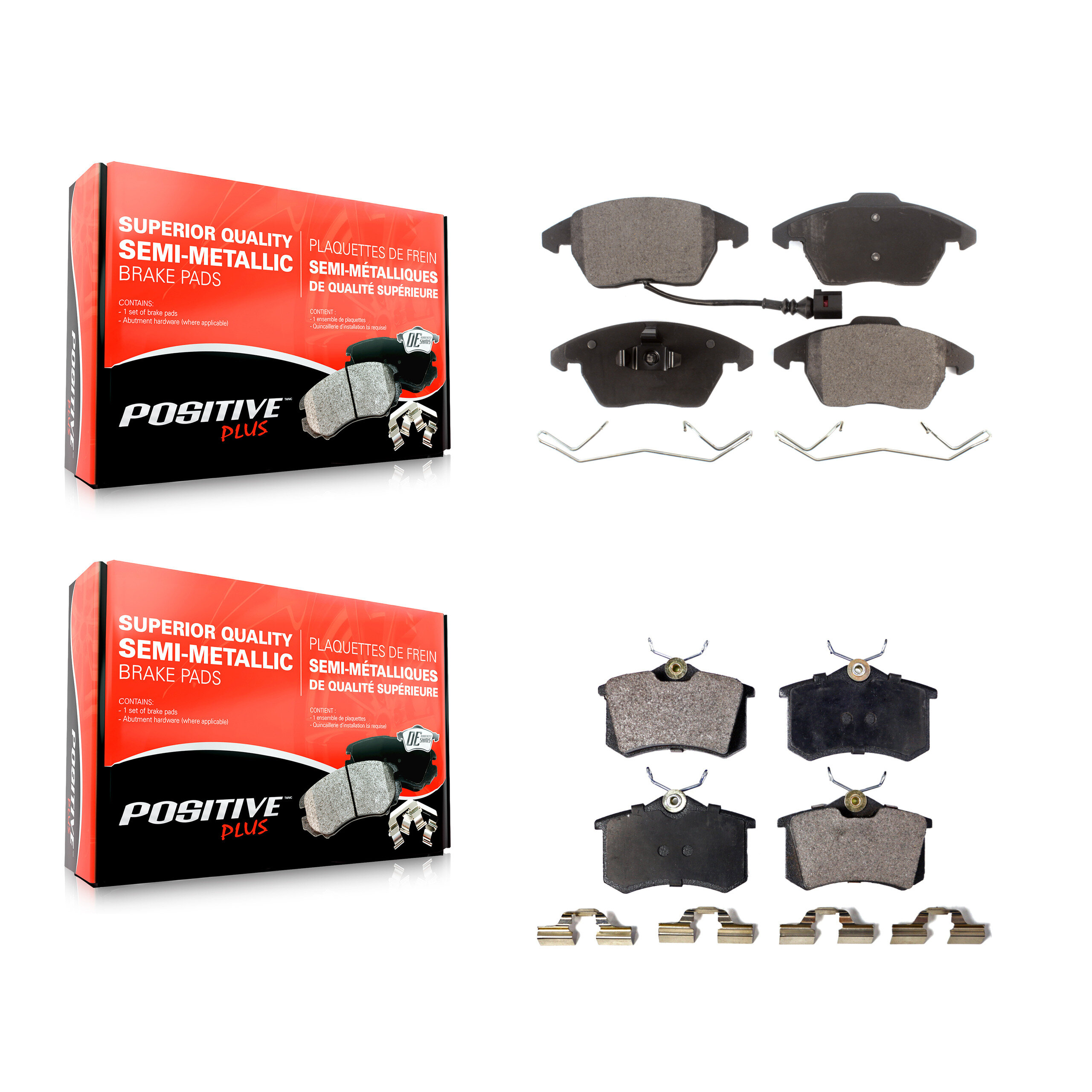 Positive Plus - KPF-100055 - Front and Rear Disc Brake Pad Kits