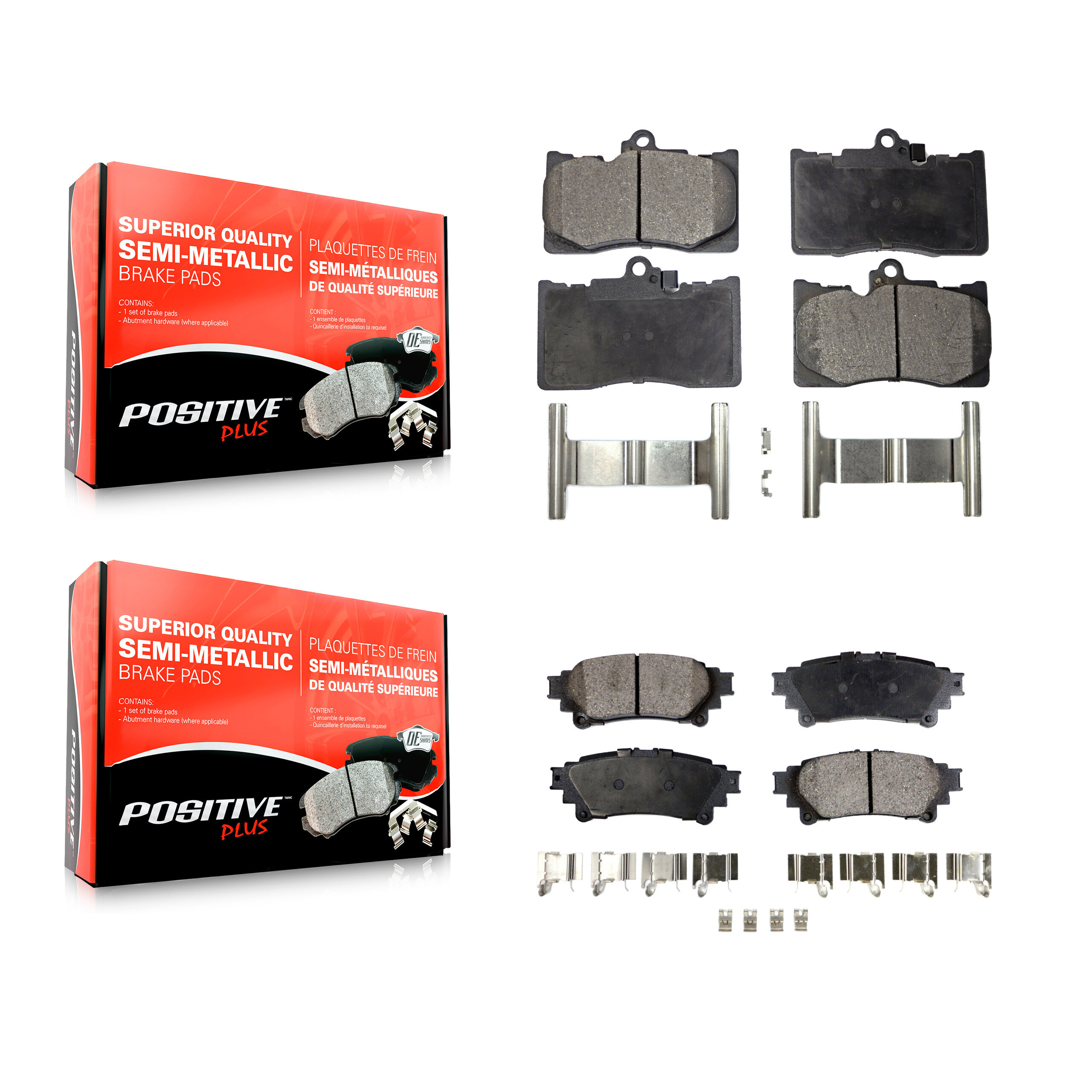Positive Plus - KPF-100056 - Front and Rear Disc Brake Pad Kits
