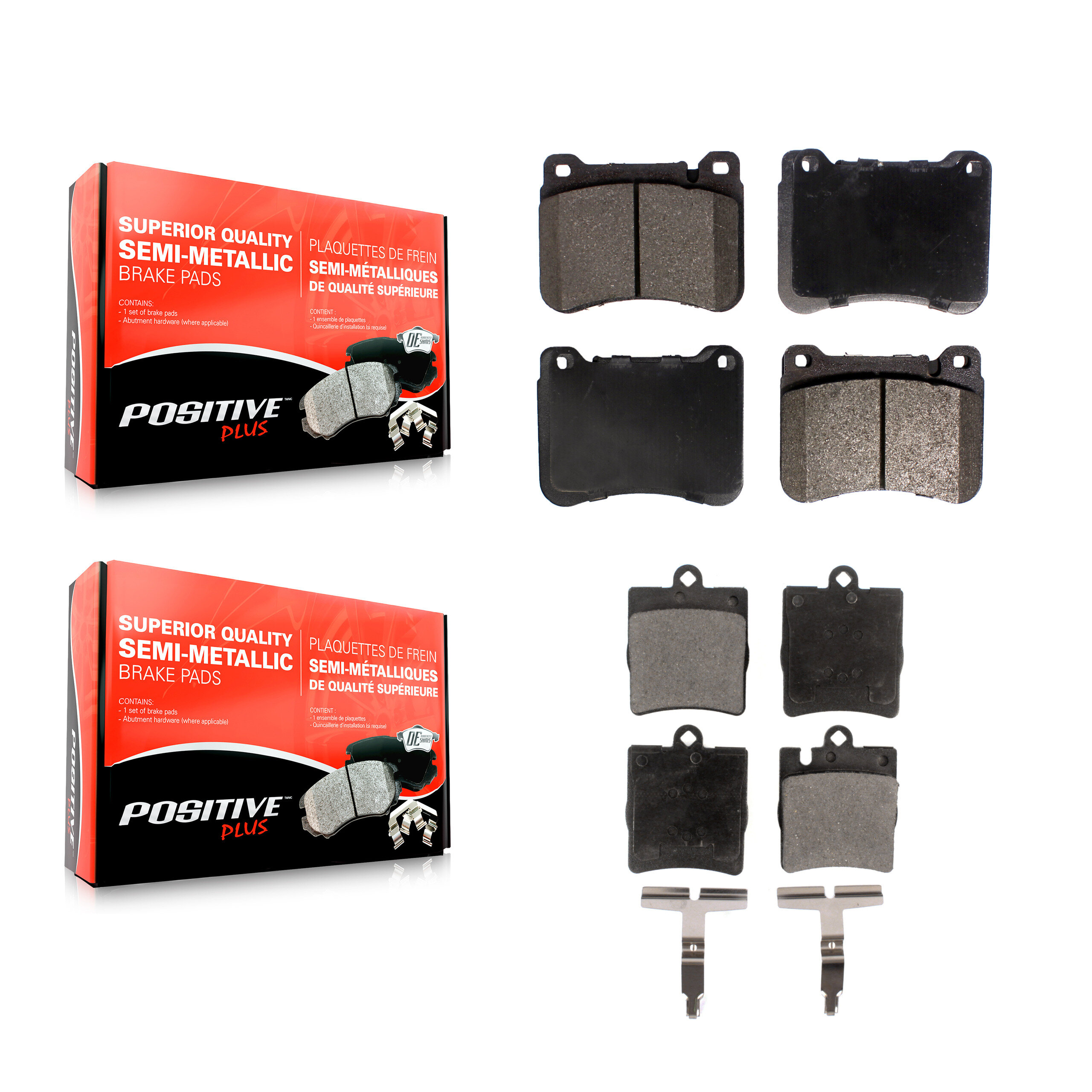 Positive Plus - KPF-100057 - Front and Rear Disc Brake Pad Kits