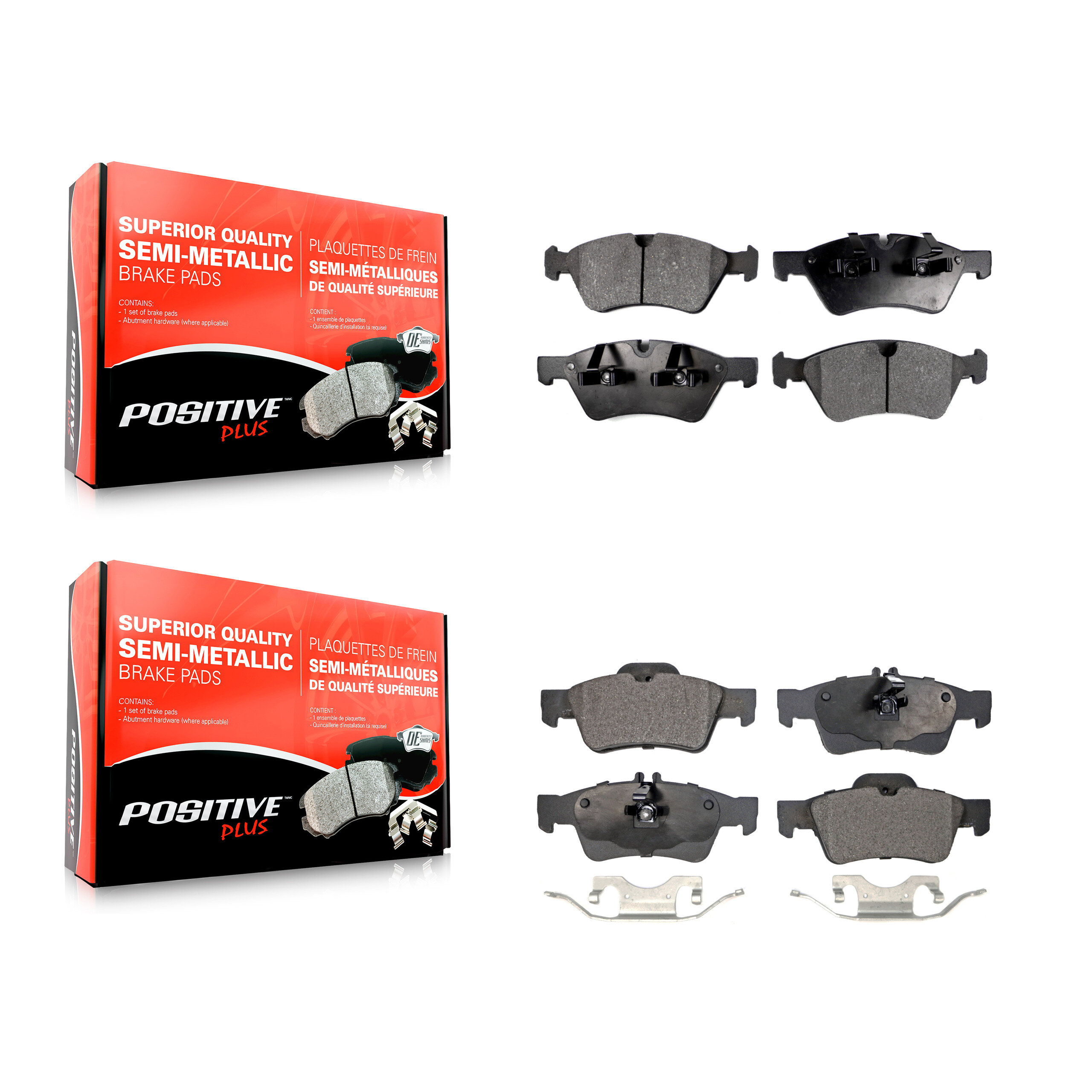 Positive Plus - KPF-100059 - Front and Rear Disc Brake Pad Kits