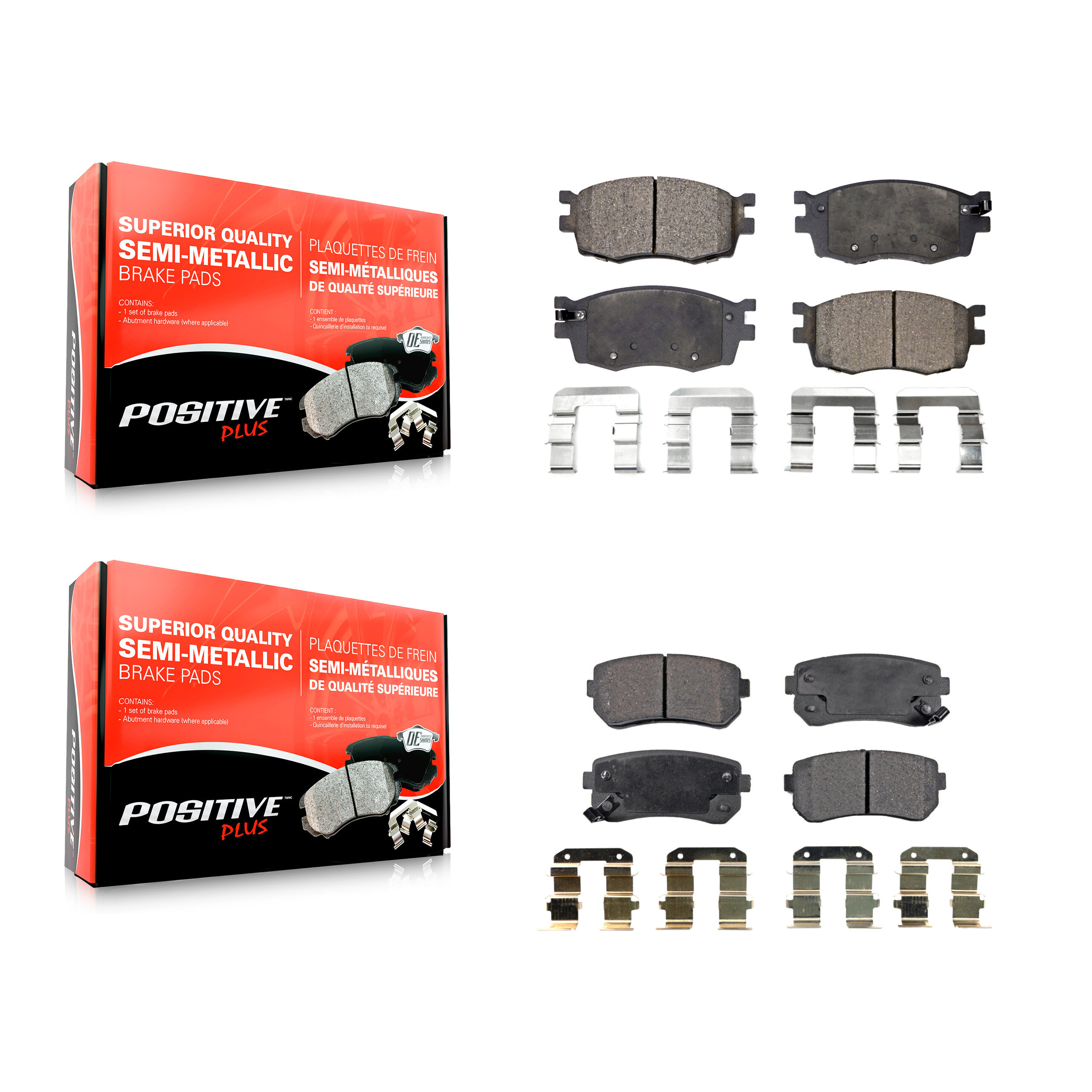 Positive Plus - KPF-100062 - Front and Rear Disc Brake Pad Kits