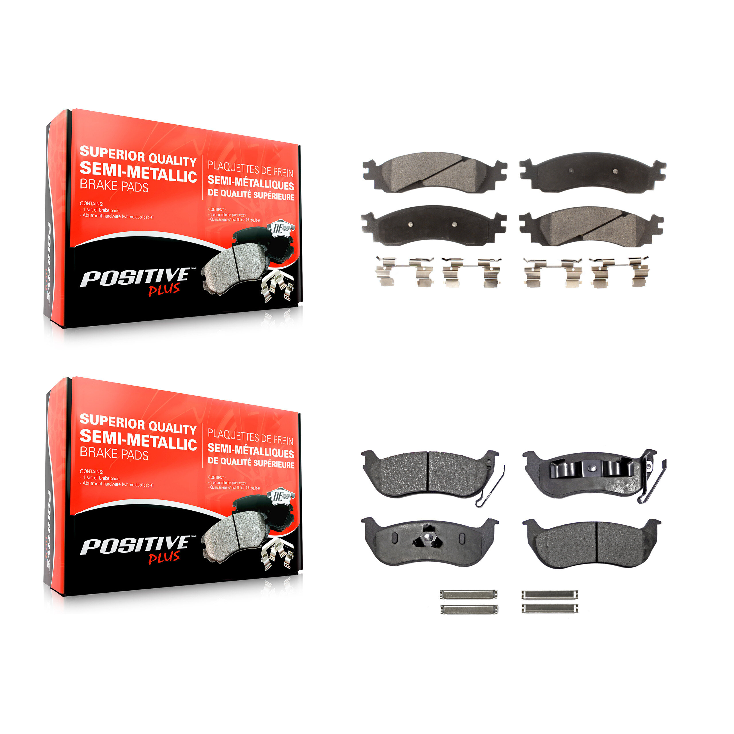 Positive Plus - KPF-100065 - Front and Rear Disc Brake Pad Kits