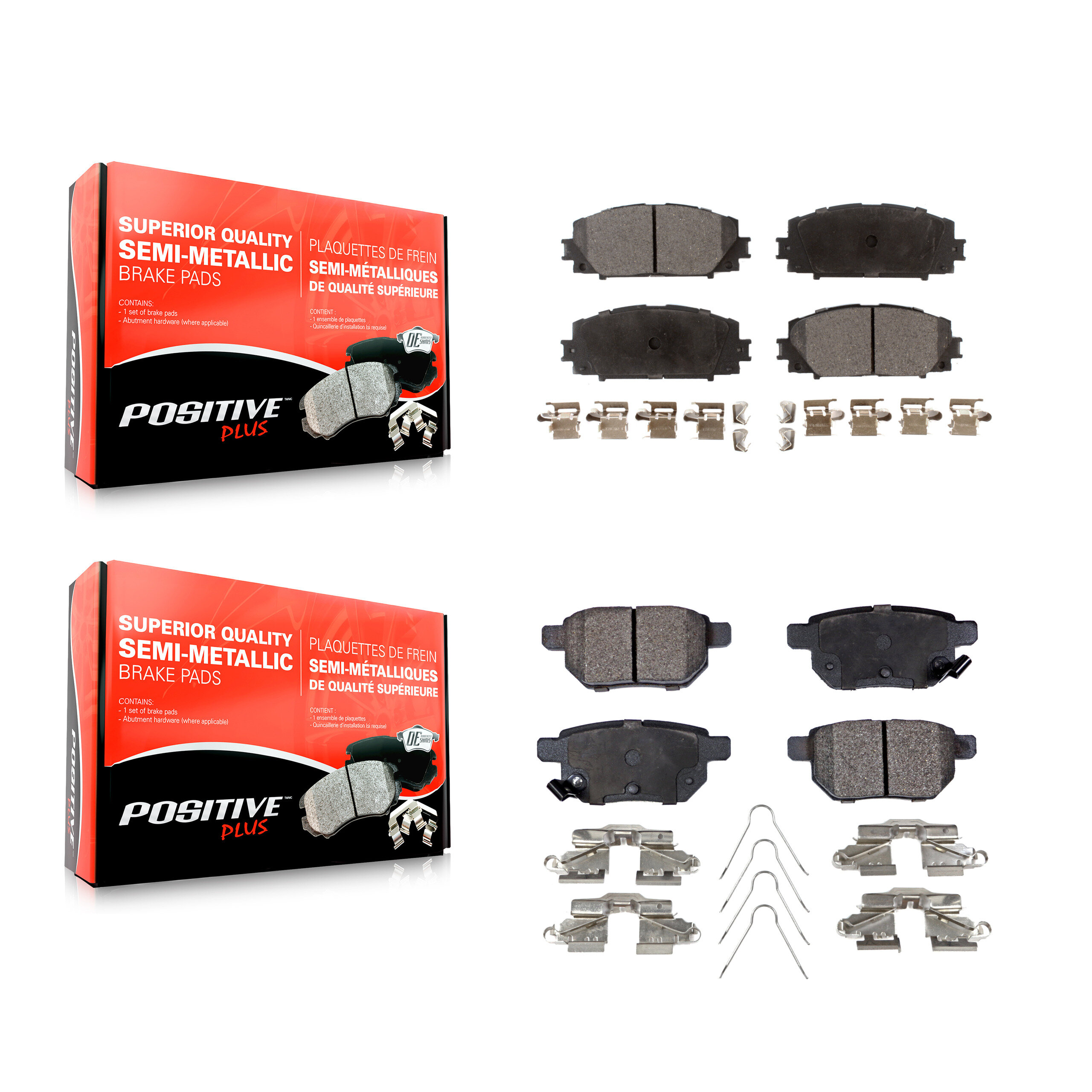 Positive Plus - KPF-100076 - Front and Rear Disc Brake Pad Kits