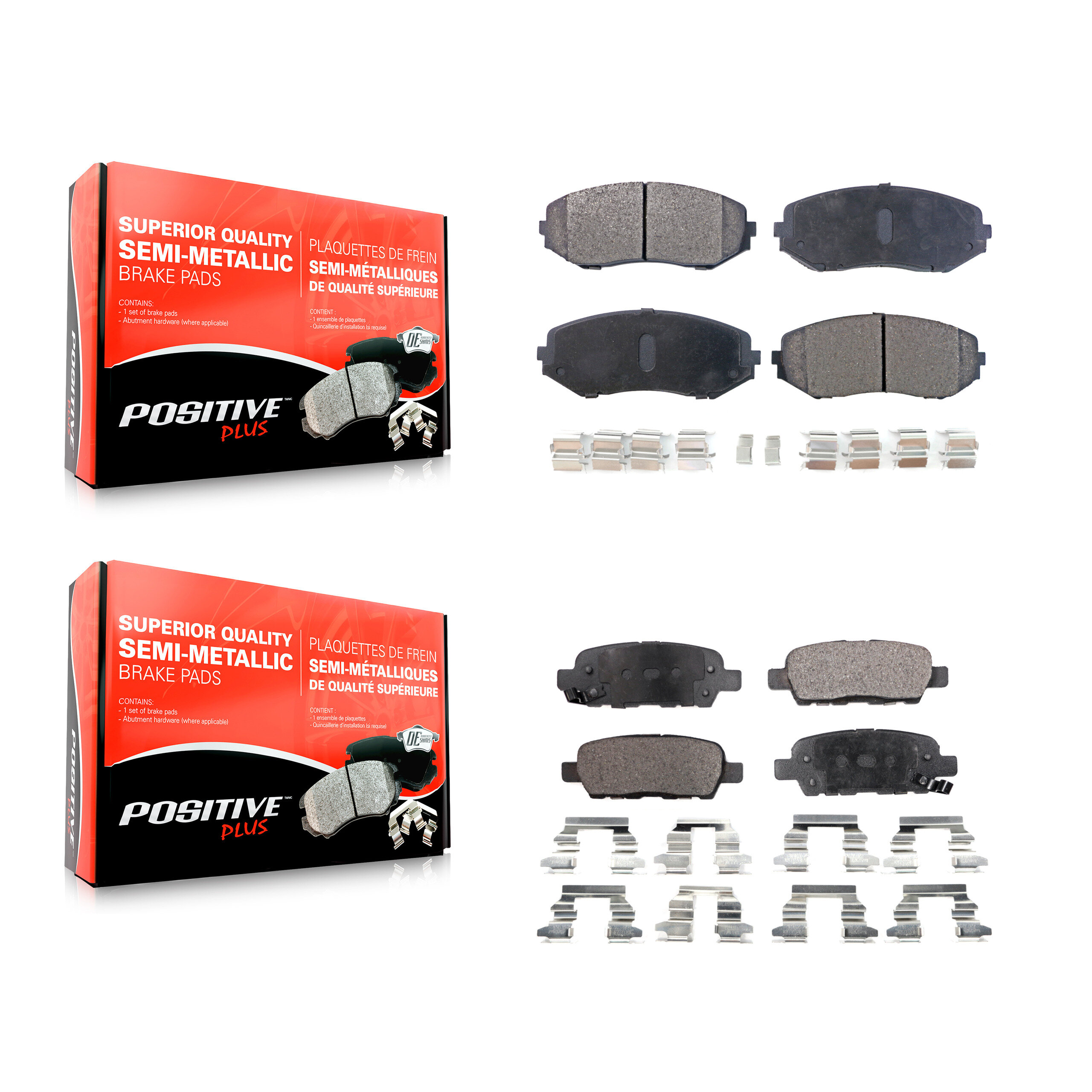 Positive Plus - KPF-100077 - Front and Rear Disc Brake Pad Kits