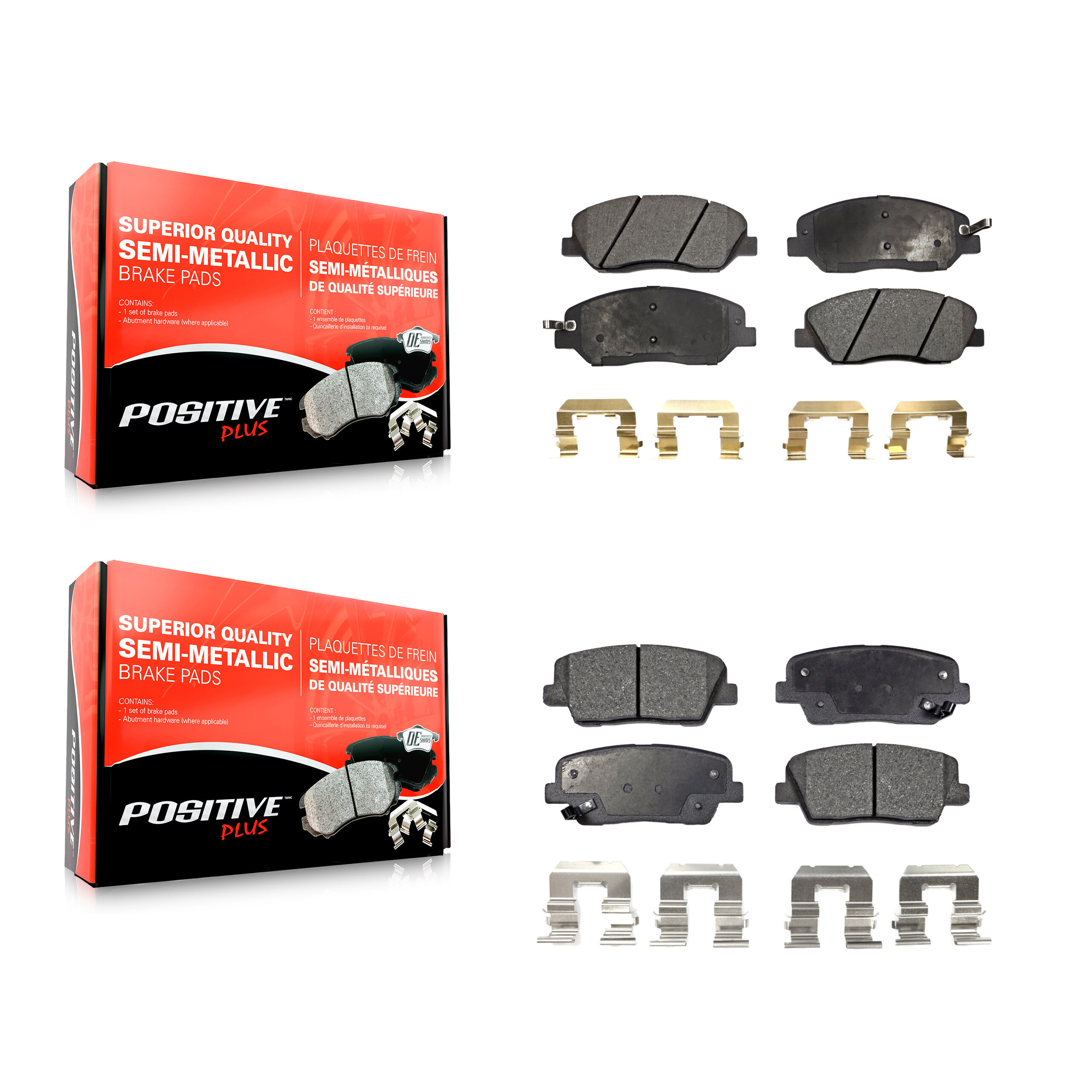 Positive Plus - KPF-100078 - Front and Rear Disc Brake Pad Kits