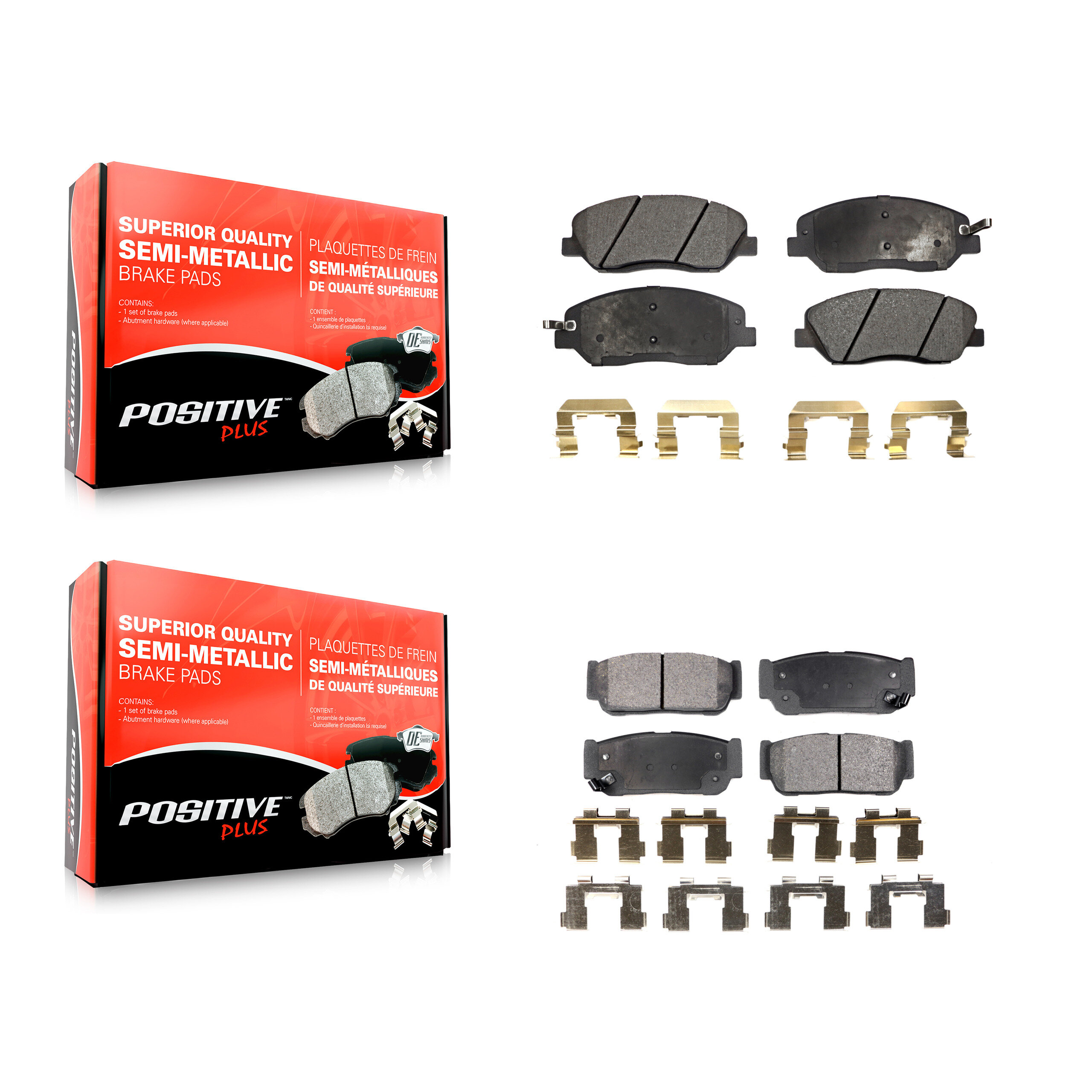 Positive Plus - KPF-100081 - Front and Rear Disc Brake Pad Kits