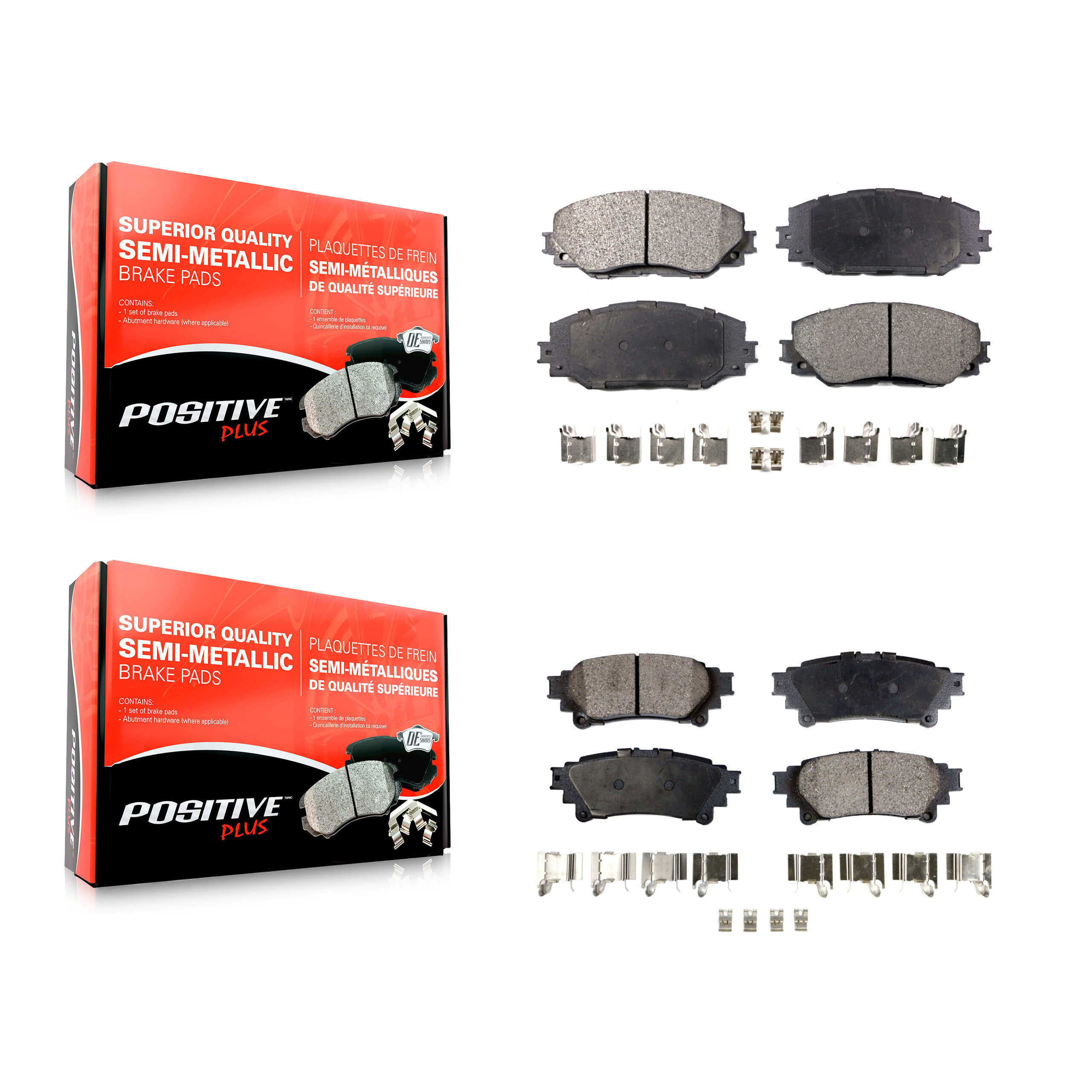 Positive Plus - KPF-100088 - Front and Rear Disc Brake Pad Kits