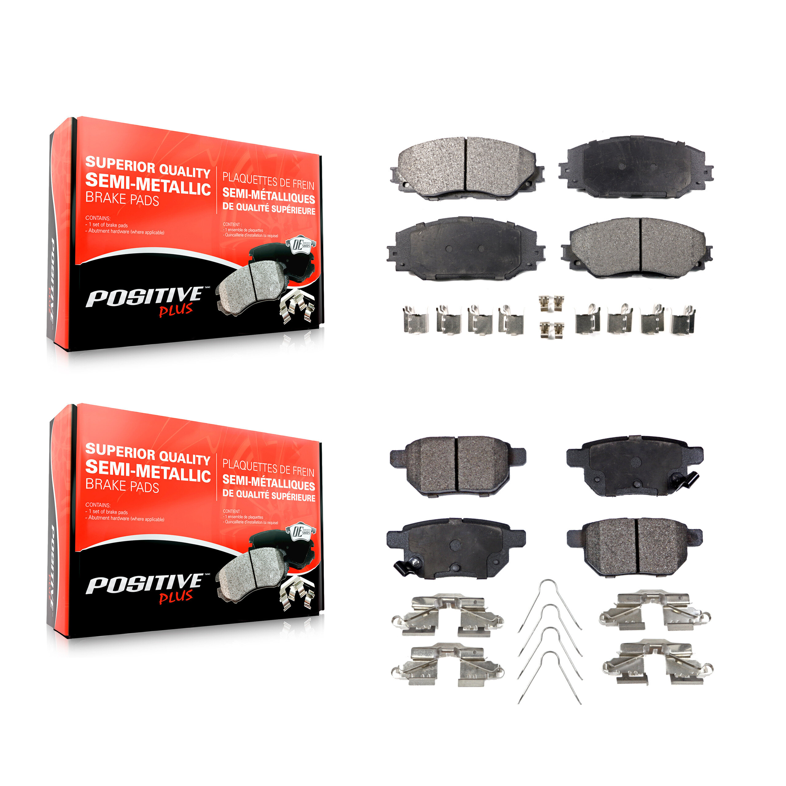 Positive Plus - KPF-100089 - Front and Rear Disc Brake Pad Kits