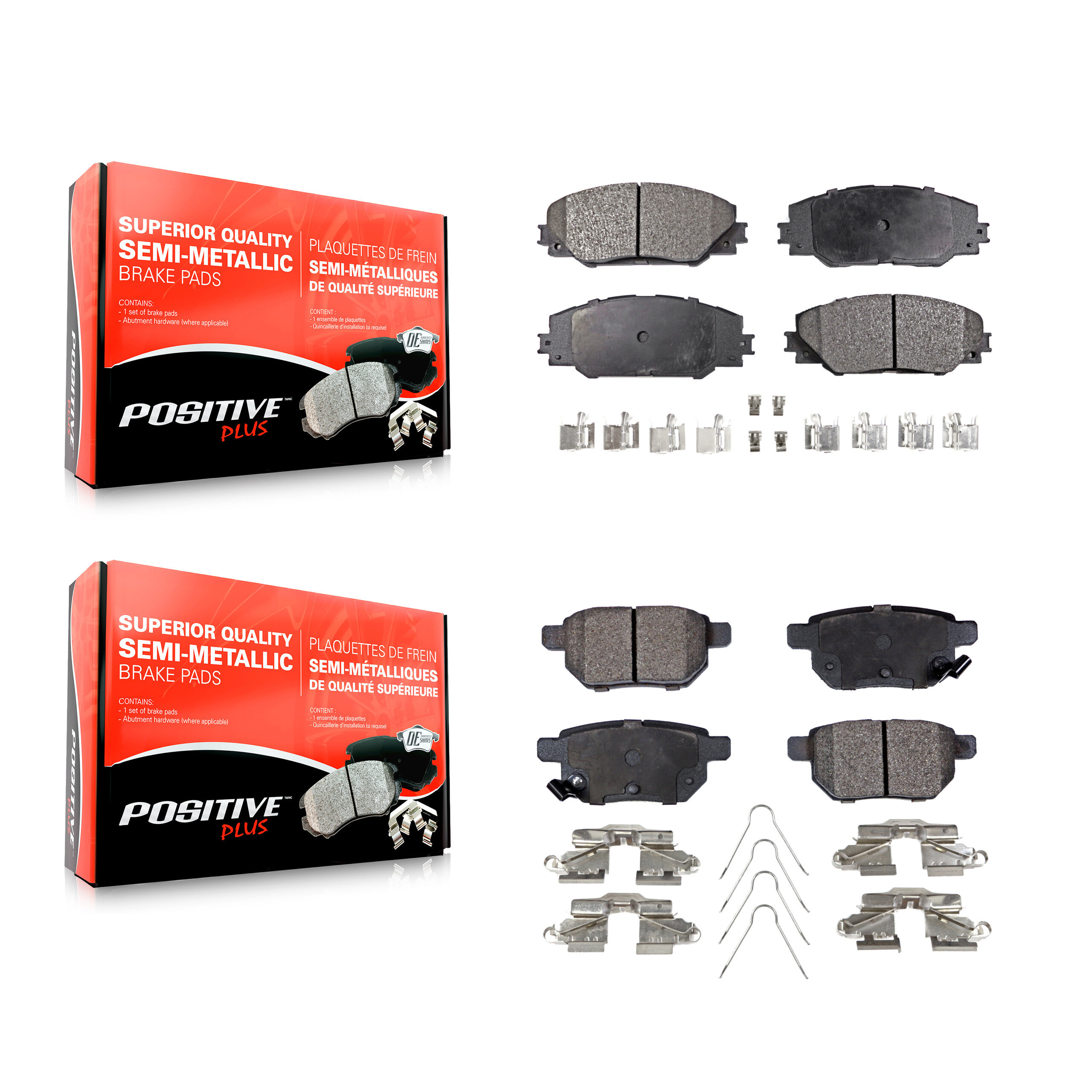 Positive Plus - KPF-100091 - Front and Rear Disc Brake Pad Kits