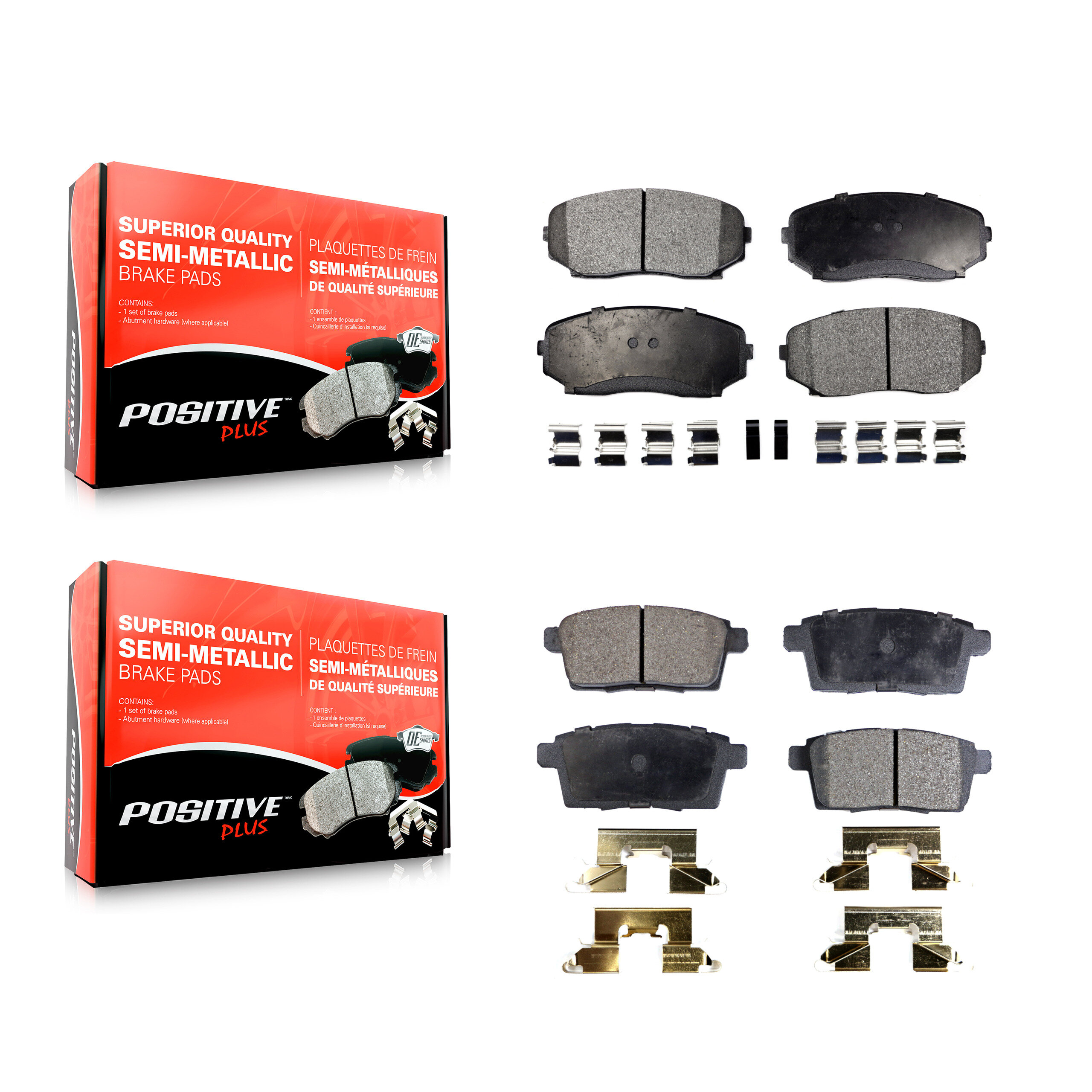Positive Plus - KPF-100094 - Front and Rear Disc Brake Pad Kits