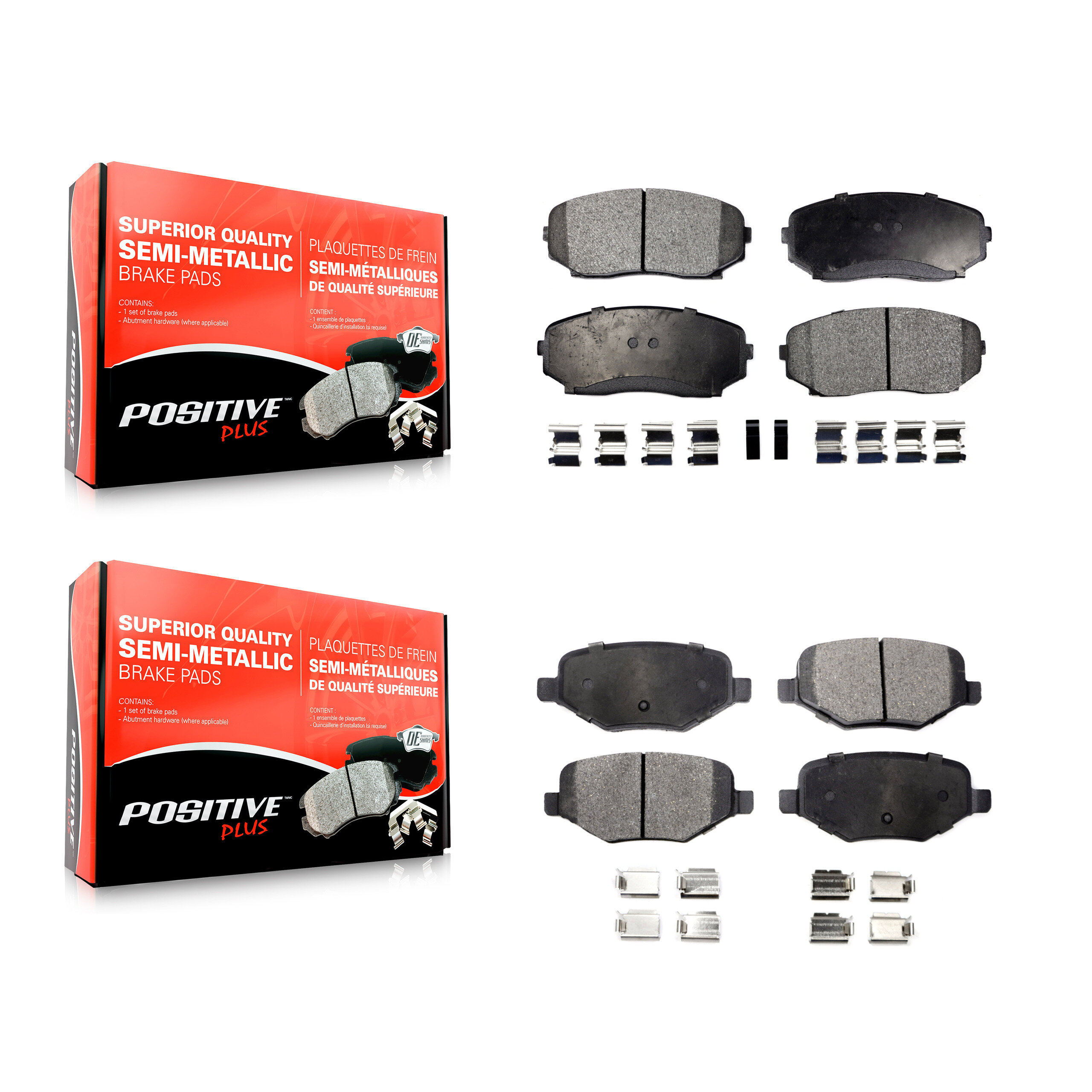 Positive Plus - KPF-100095 - Front and Rear Disc Brake Pad Kits