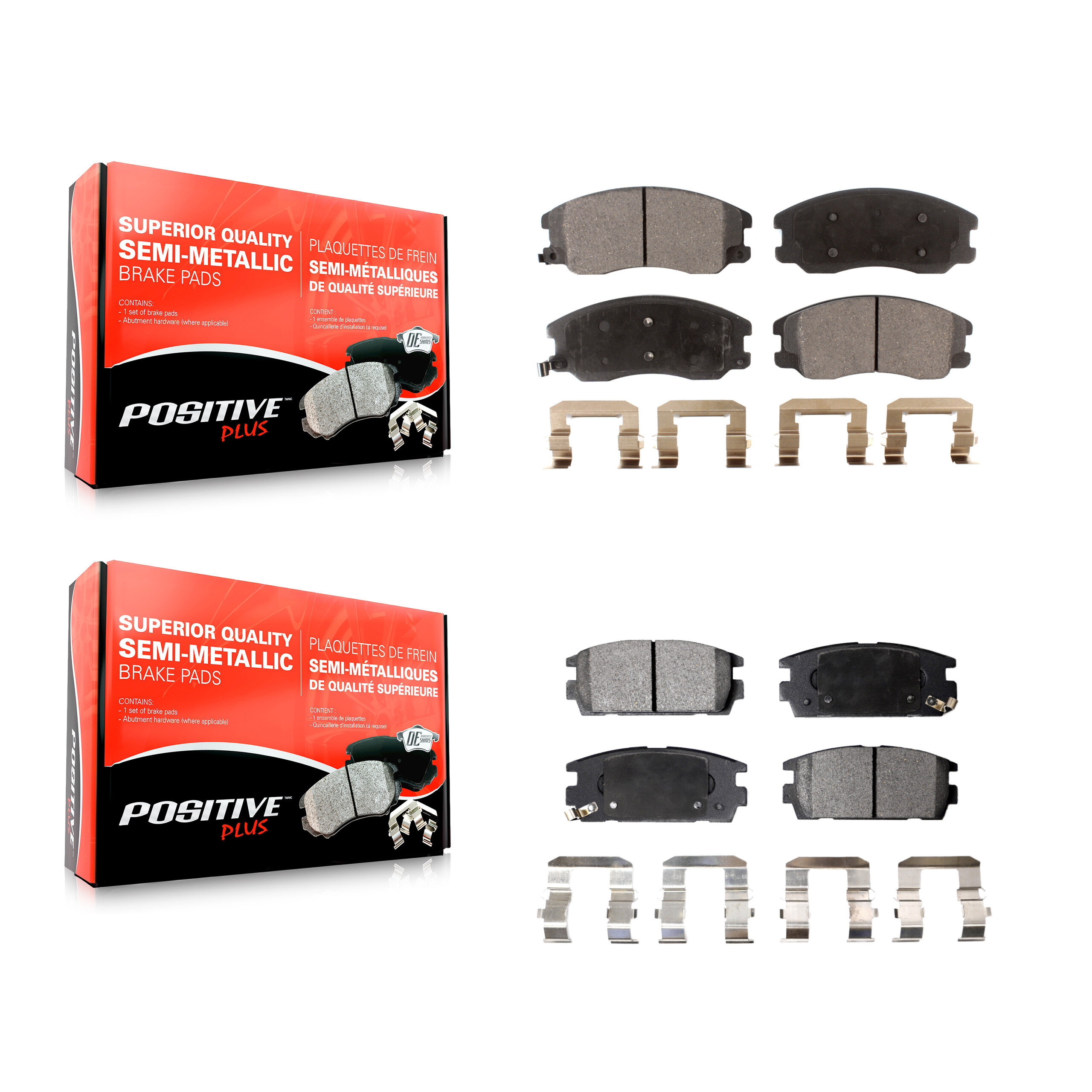 Positive Plus - KPF-100096 - Front and Rear Disc Brake Pad Kits