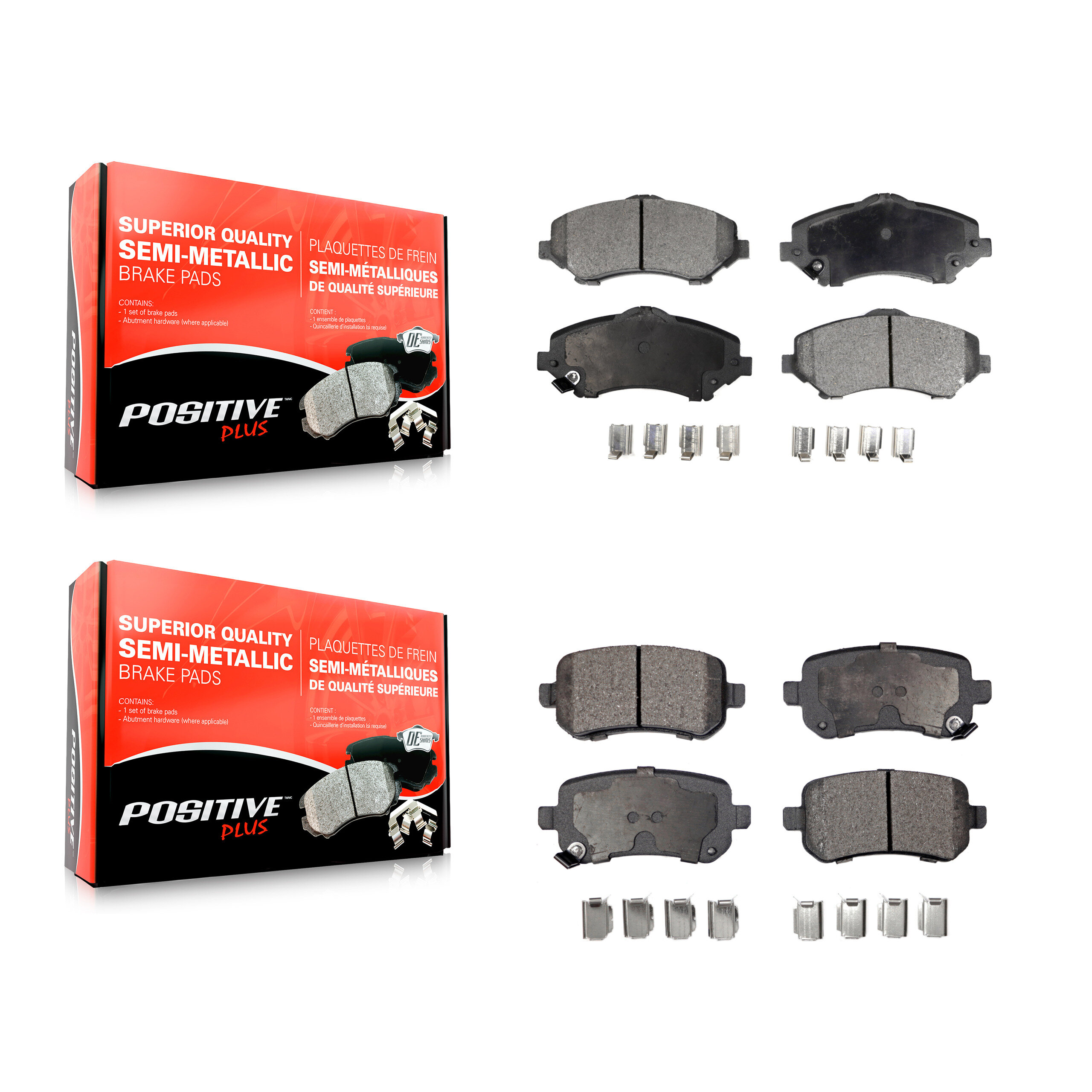 Positive Plus - KPF-100098 - Front and Rear Disc Brake Pad Kits