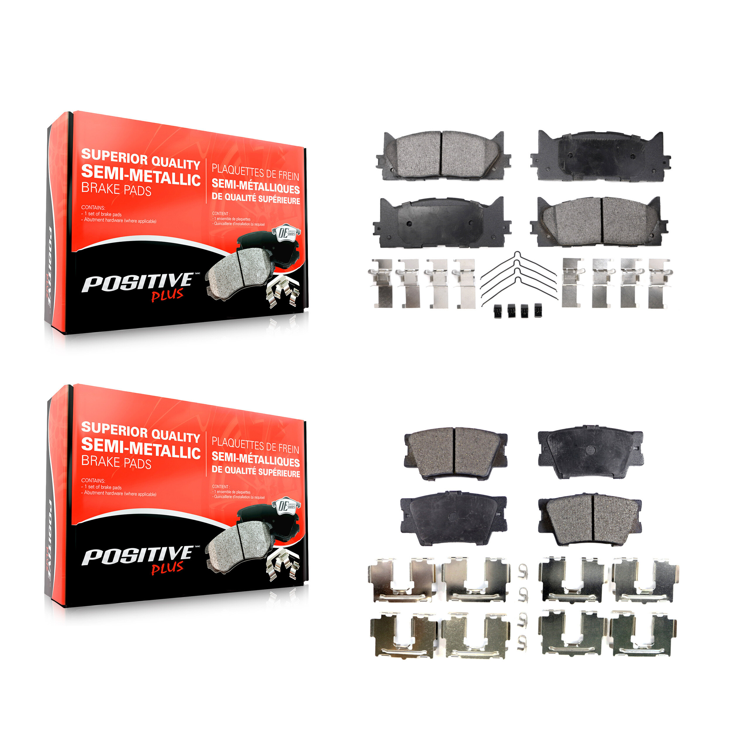 Positive Plus - KPF-100100 - Front and Rear Disc Brake Pad Kits