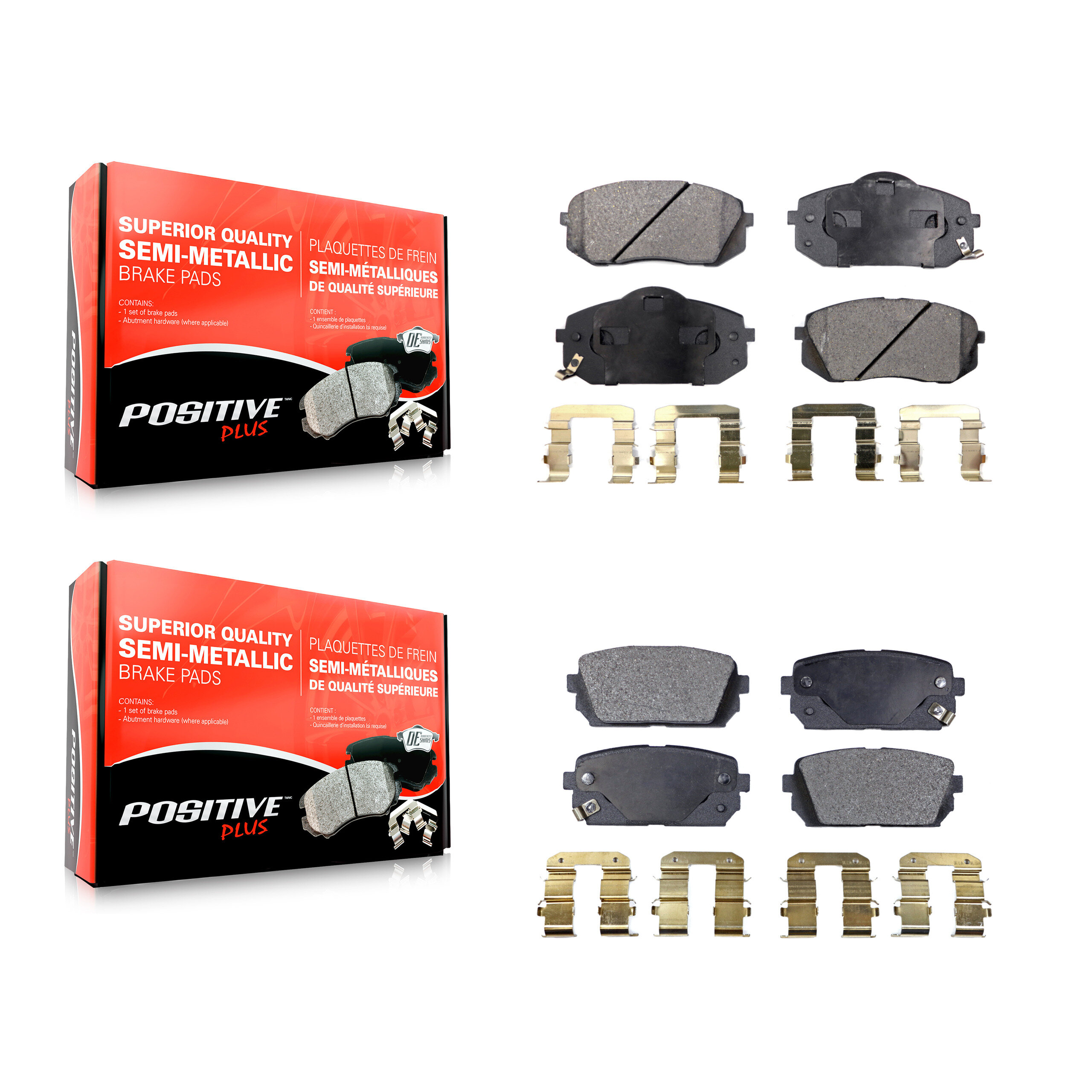 Positive Plus - KPF-100105 - Front and Rear Disc Brake Pad Kits