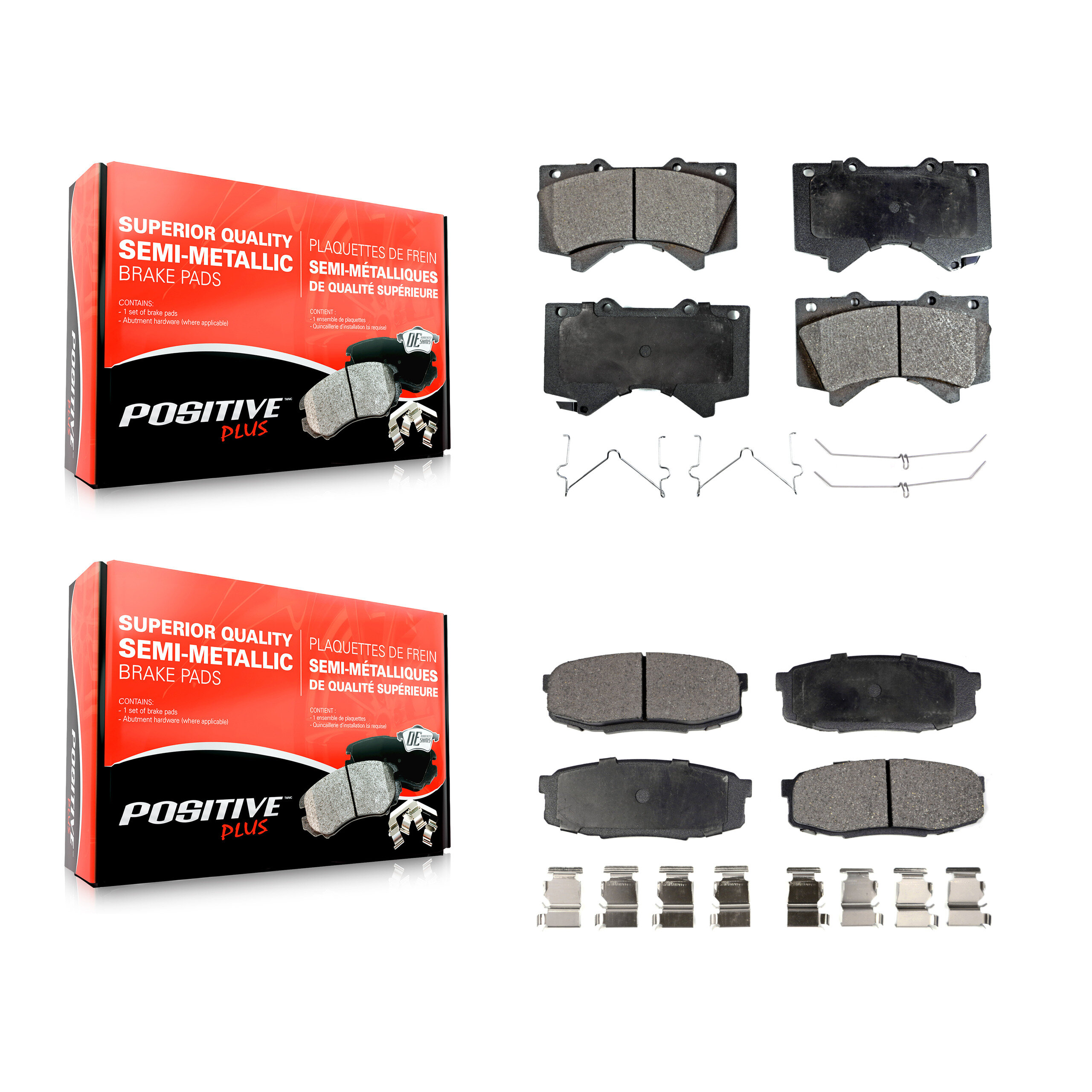 Positive Plus - KPF-100108 - Front and Rear Disc Brake Pad Kits