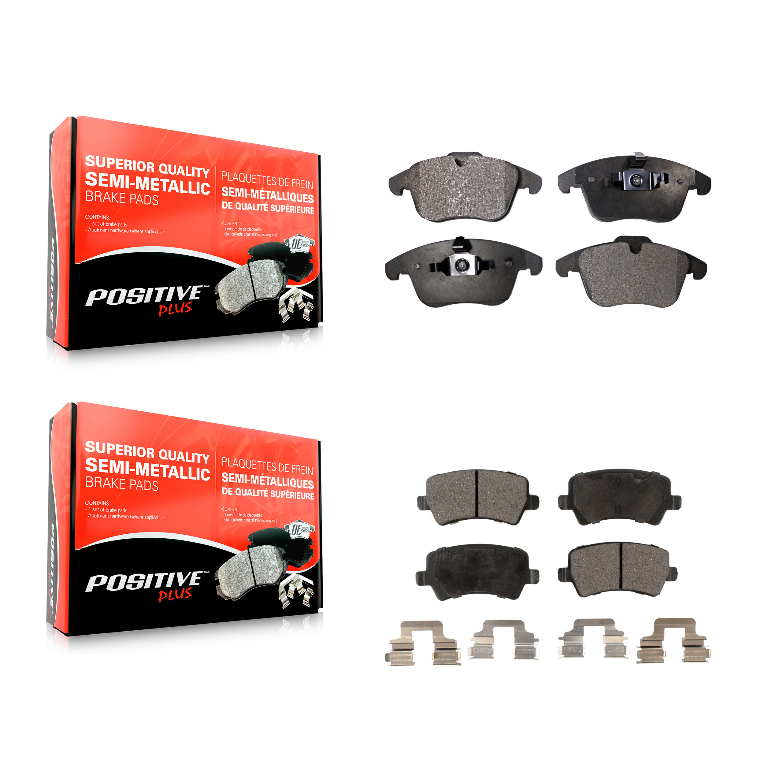 Positive Plus - KPF-100111 - Front and Rear Disc Brake Pad Kits