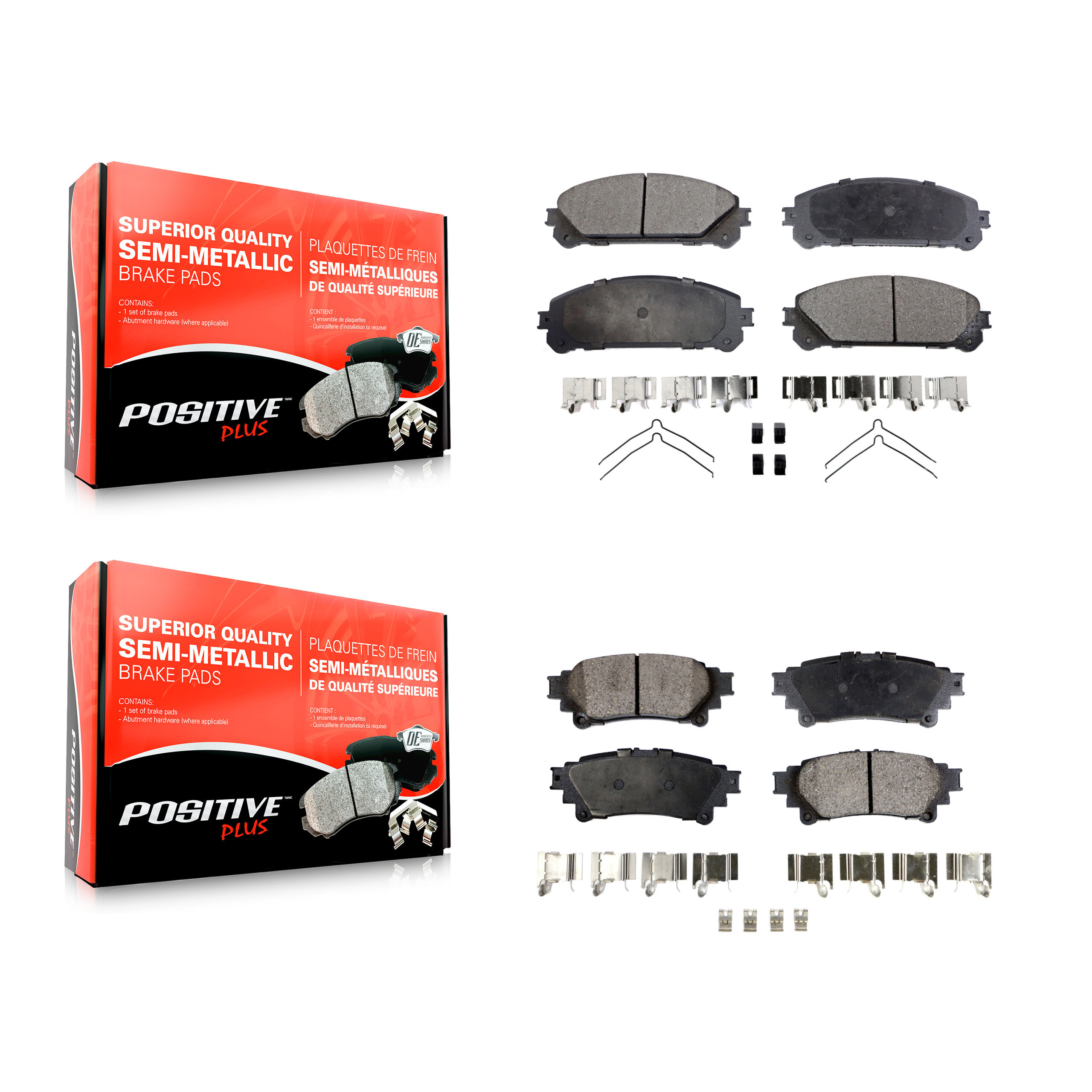 Positive Plus - KPF-100120 - Front and Rear Disc Brake Pad Kits