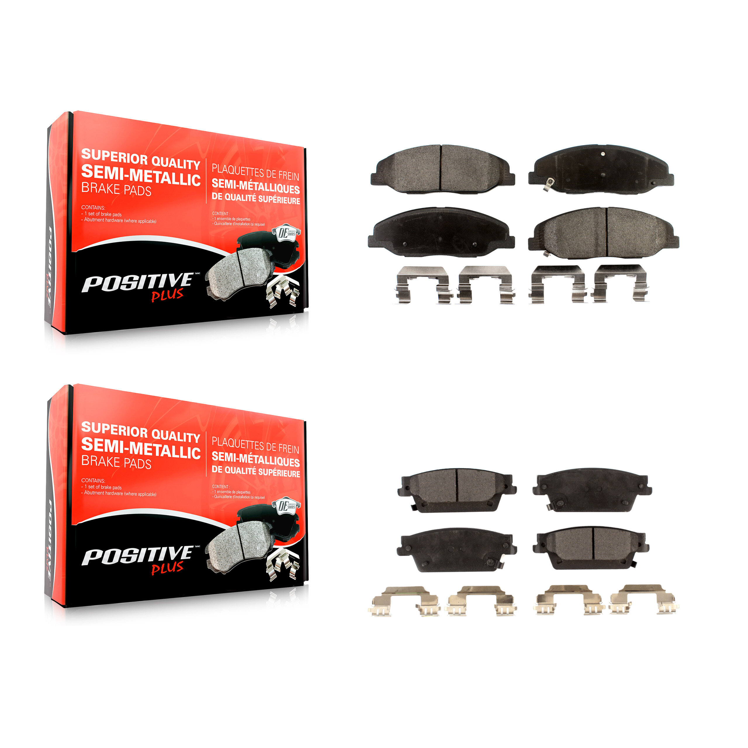 Positive Plus - KPF-100126 - Front and Rear Disc Brake Pad Kits